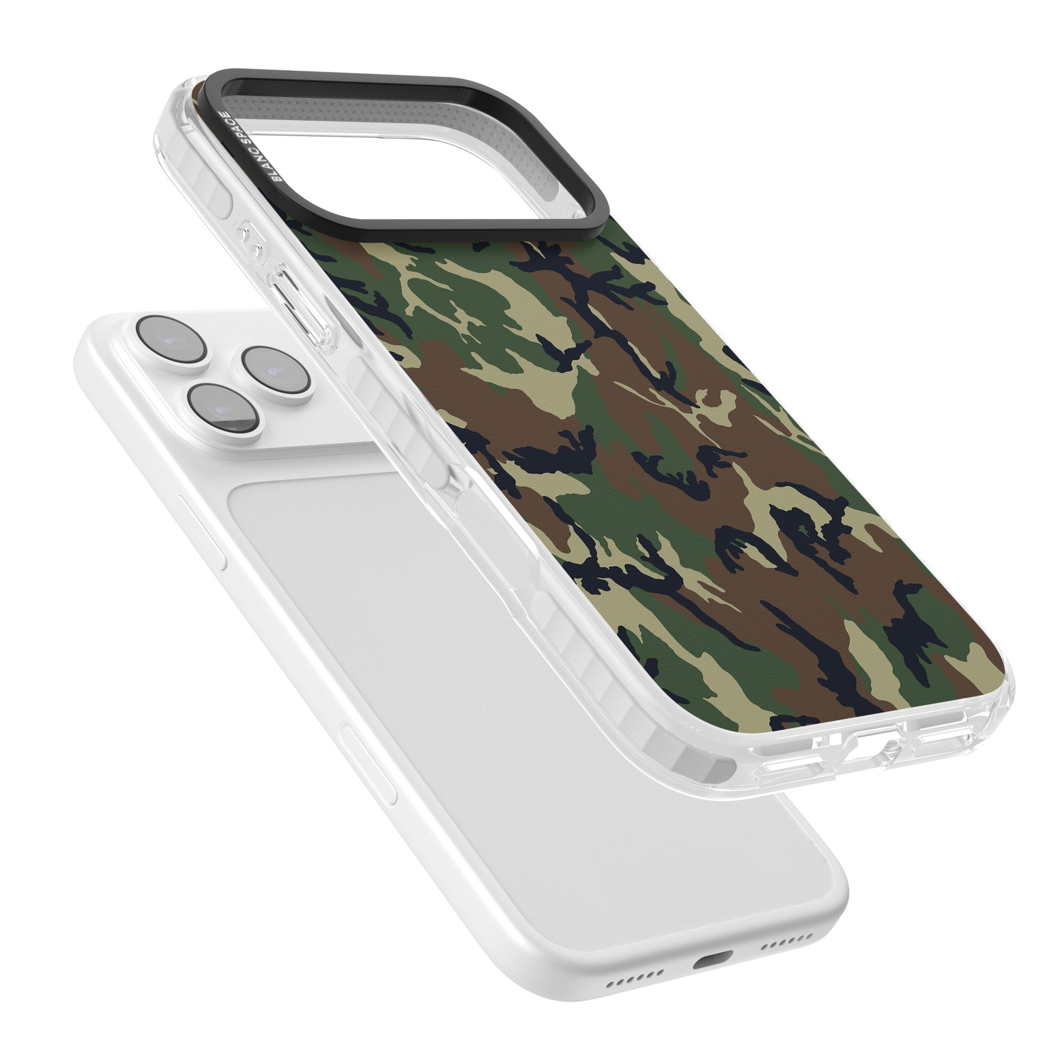Forest Green Camo iPhone 17 Pro Impact Pro Clear Phone Case Colours