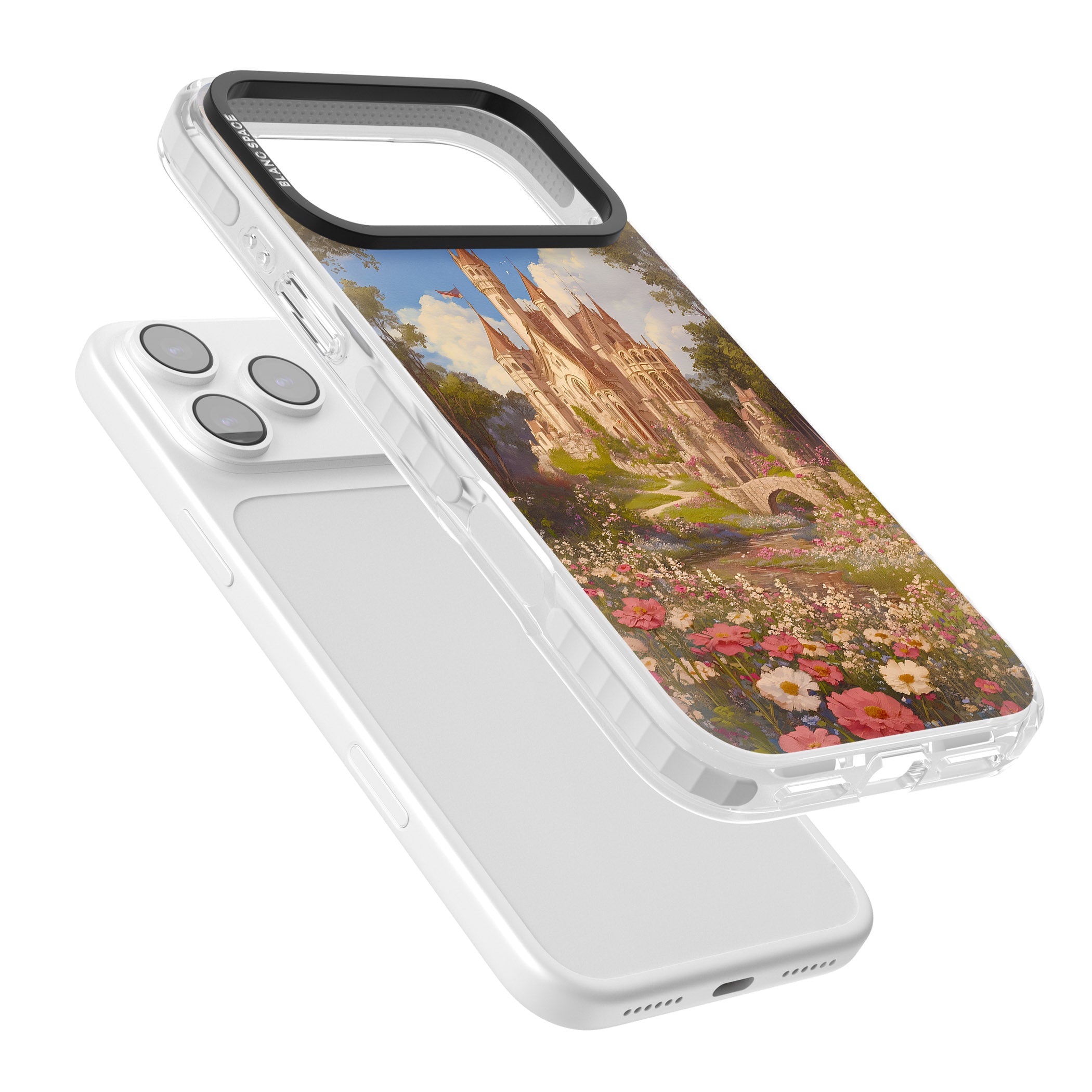 Castle Flower Fields iPhone 17 Pro Impact Pro Clear Phone Case Colours
