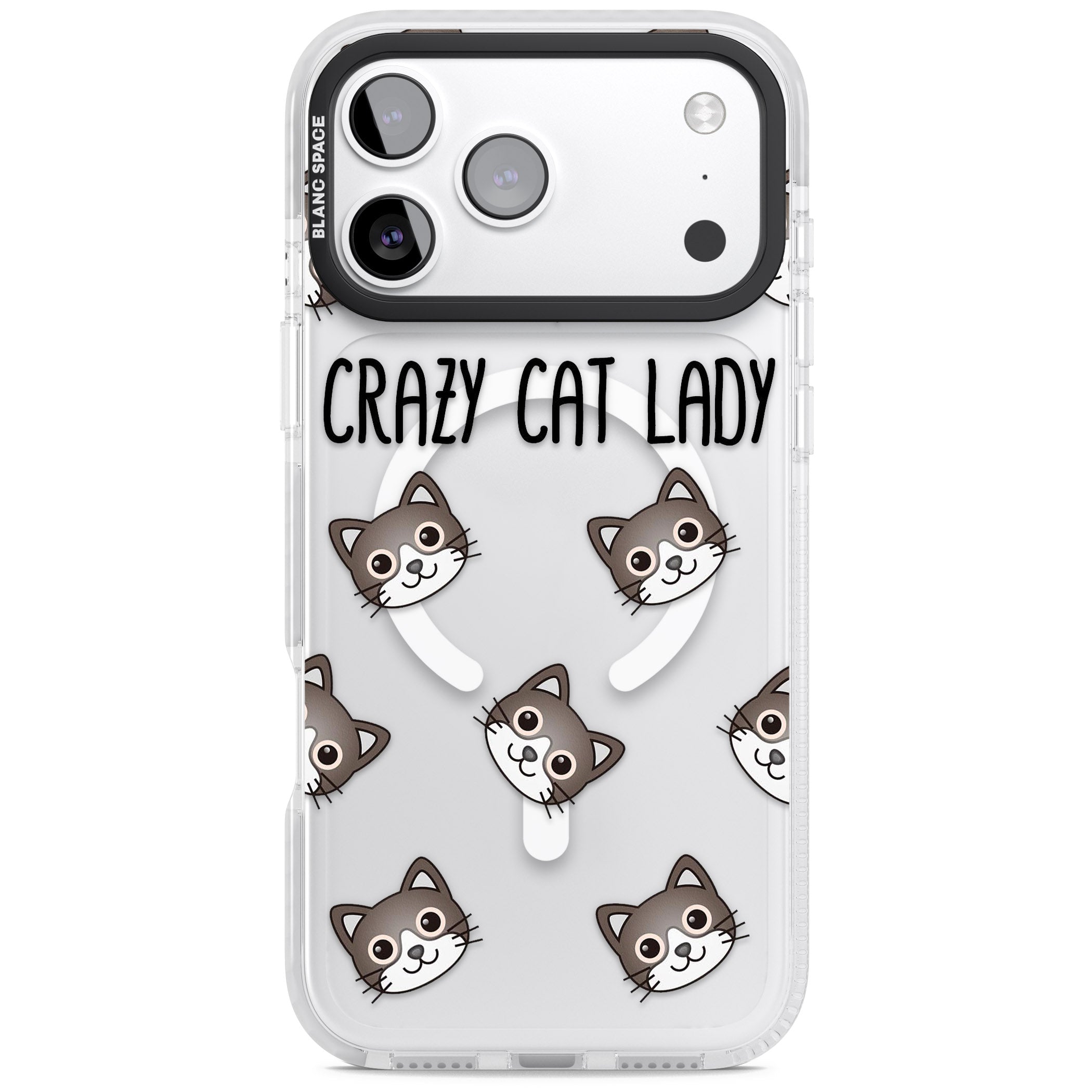 Crazy Cat Lady iPhone 17 Pro Impact Pro Clear Phone Case