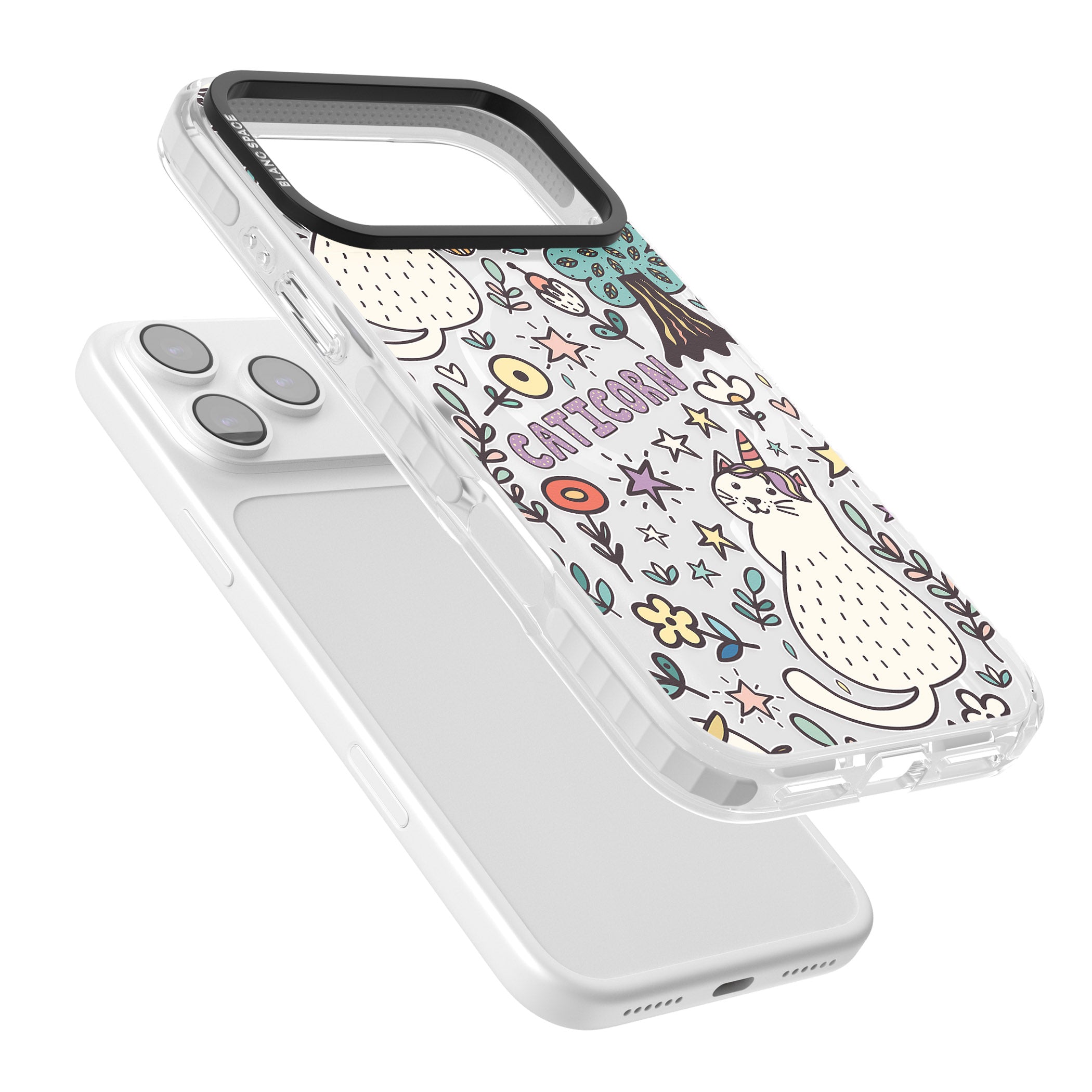 Caticorn Pattern iPhone 17 Pro Impact Pro Clear Phone Case Colours