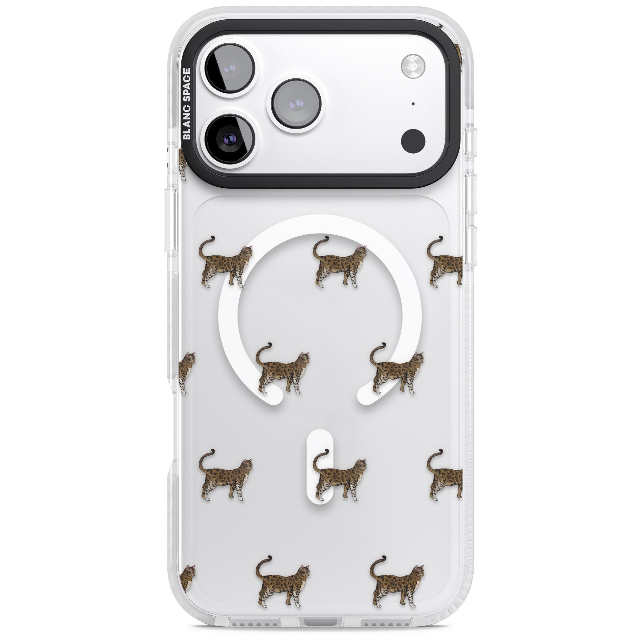 Bengal Cat Pattern iPhone 17 Pro Impact Pro Clear Phone Case