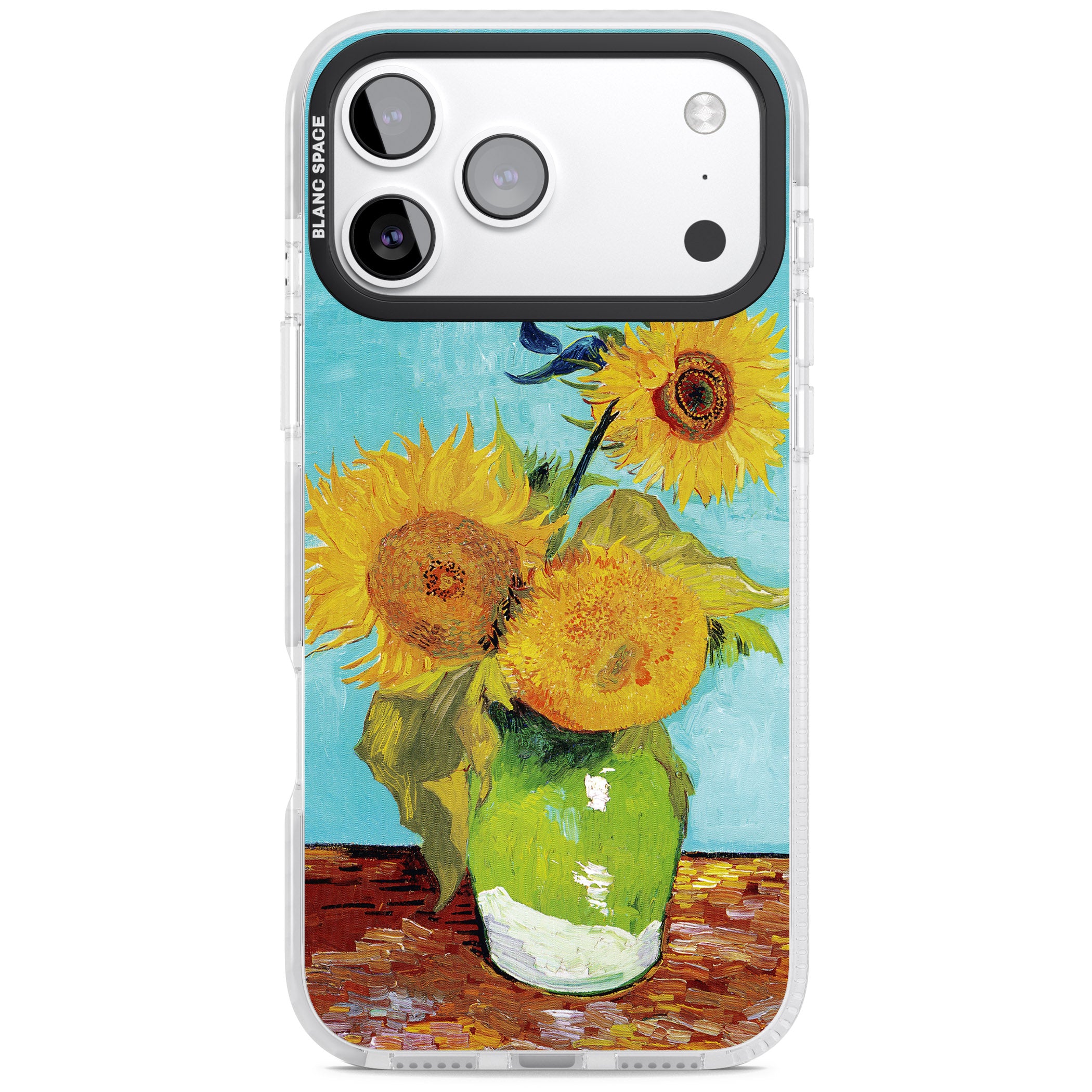 Vase With Three Sunflowers iPhone 17 Pro Impact Pro Clear Phone Case