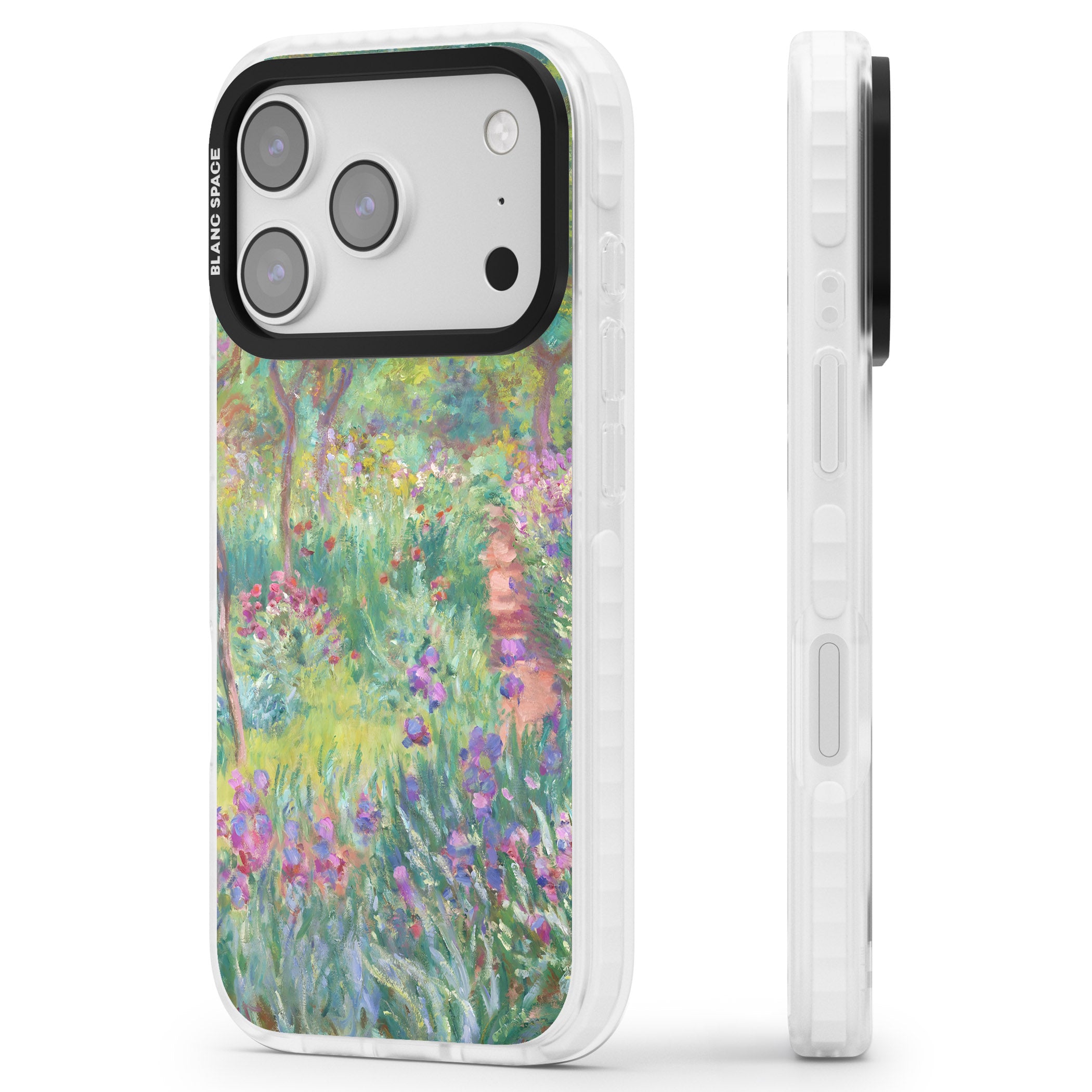 Garden in Giverny iPhone 17 Pro Impact Pro Clear Phone Case Side Profile