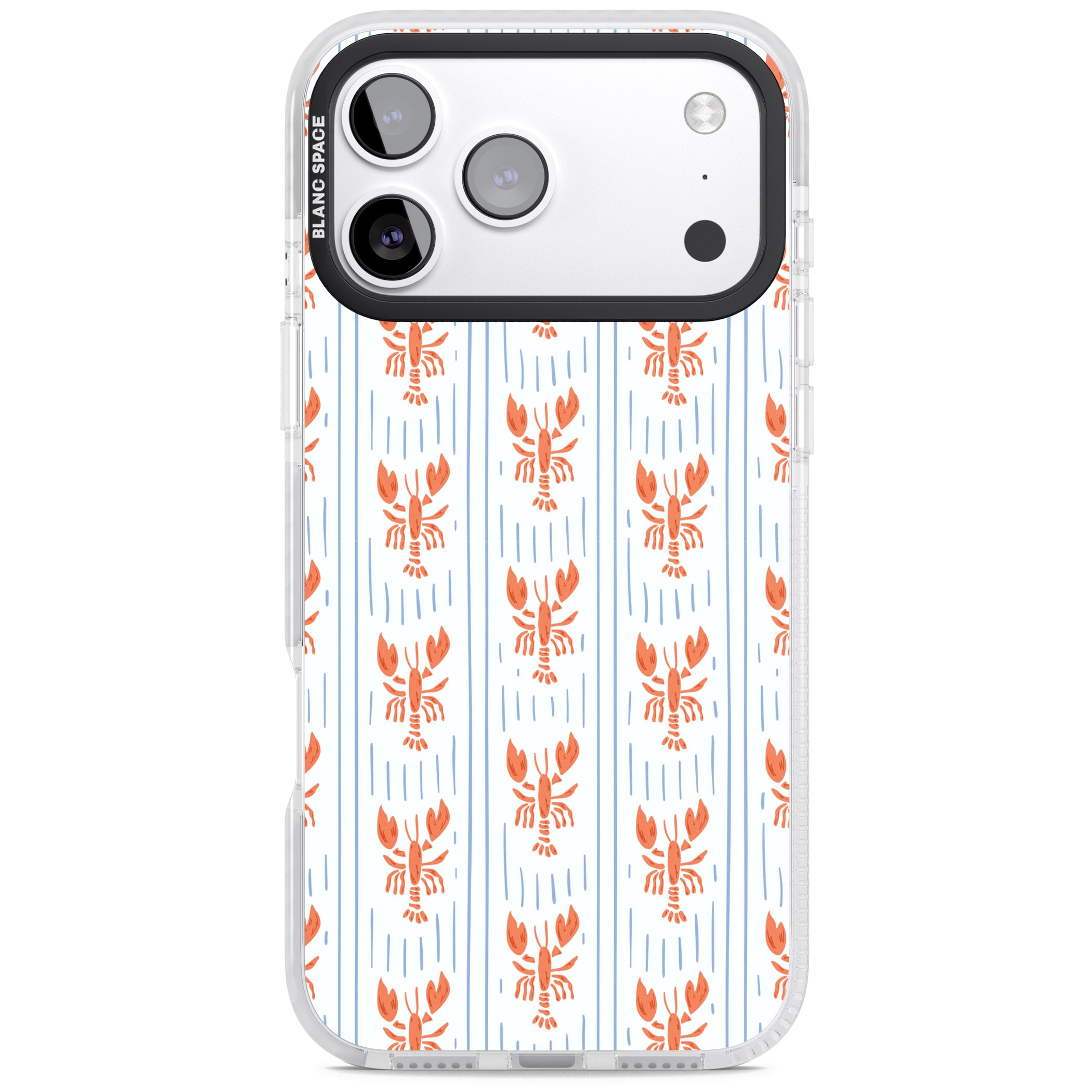 Lobster Stripes iPhone 17 Pro Impact Pro Clear Phone Case