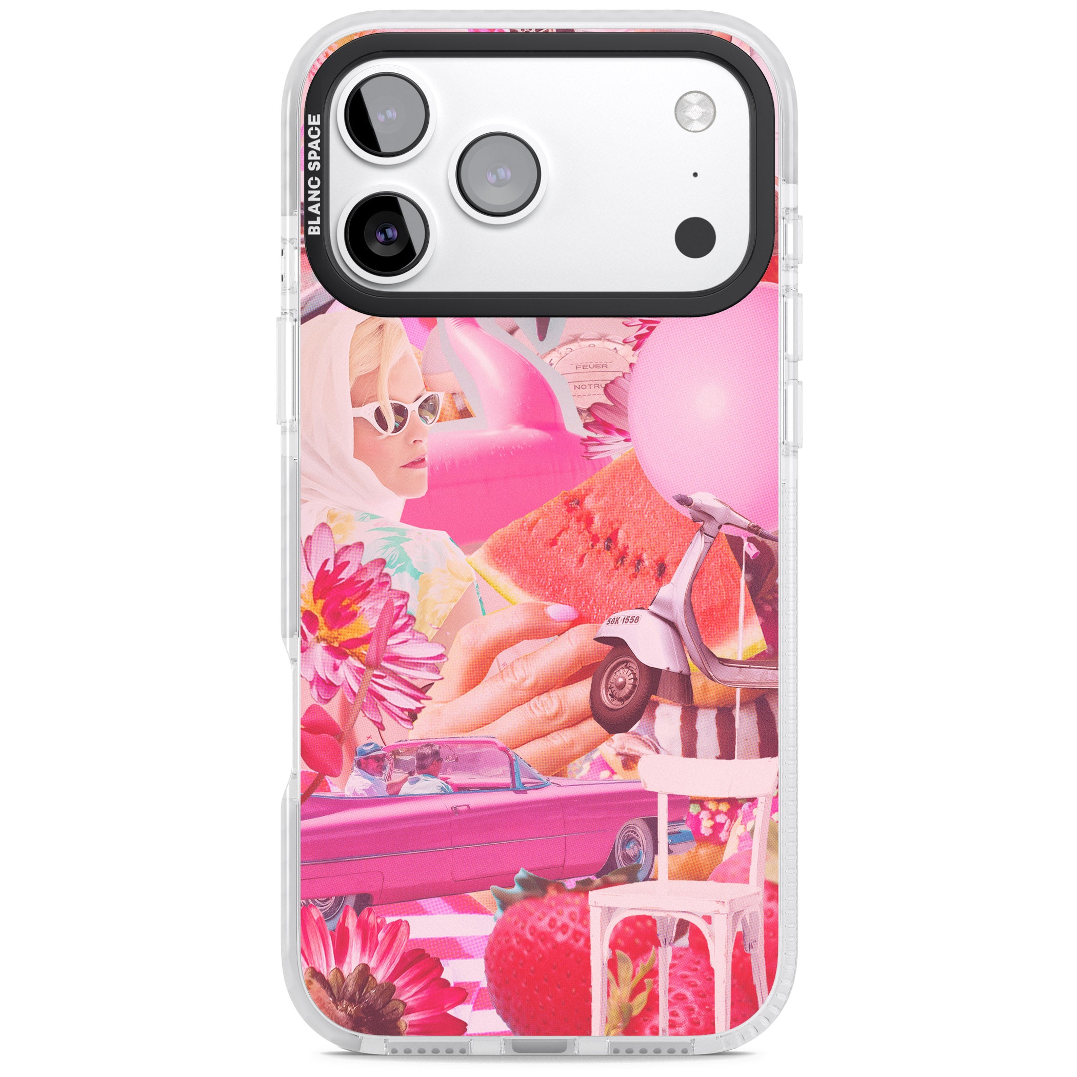 Retro Pink Glamour iPhone 17 Pro Impact Pro Clear Phone Case