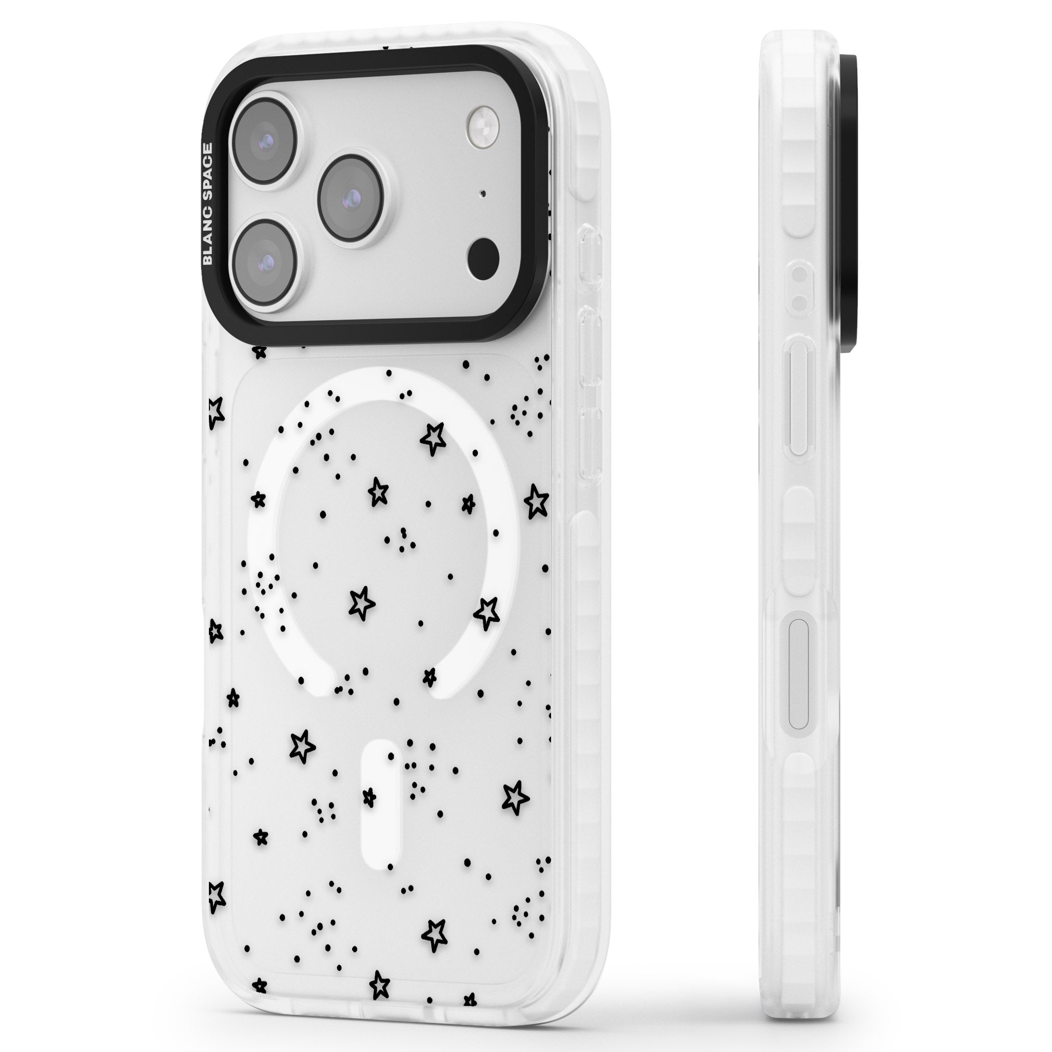 Starry Night Sky iPhone 17 Pro Impact Pro Clear Phone Case Side Profile