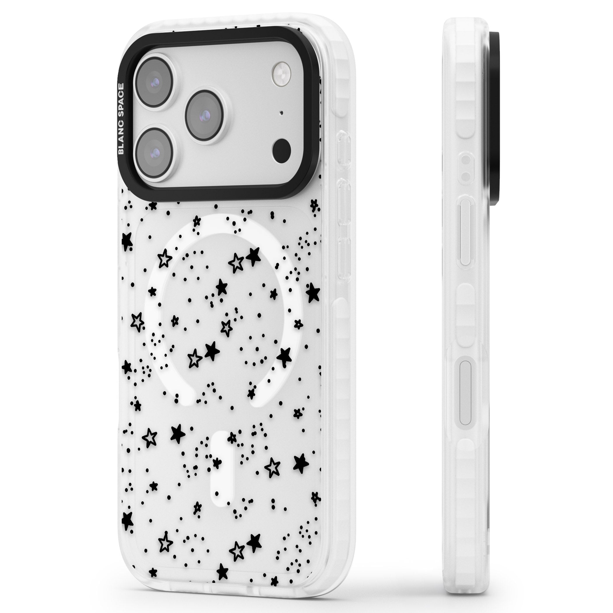 Midnight Stars iPhone 17 Pro Impact Pro Clear Phone Case Side Profile
