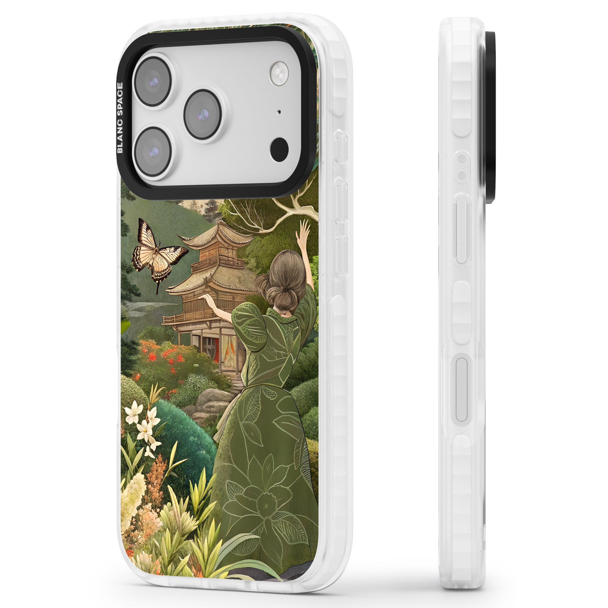 Japanese Nature iPhone 17 Pro Impact Pro Clear Phone Case Side Profile