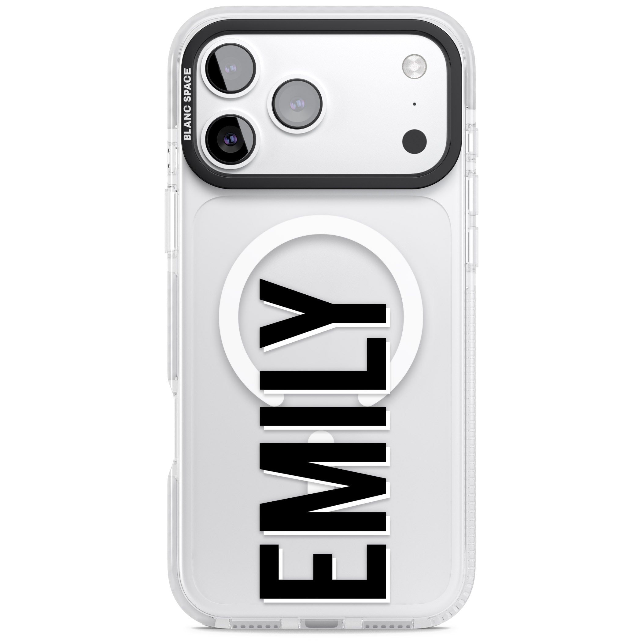 Personalised Vertical Name iPhone 17 Pro Impact Pro Clear Phone Case