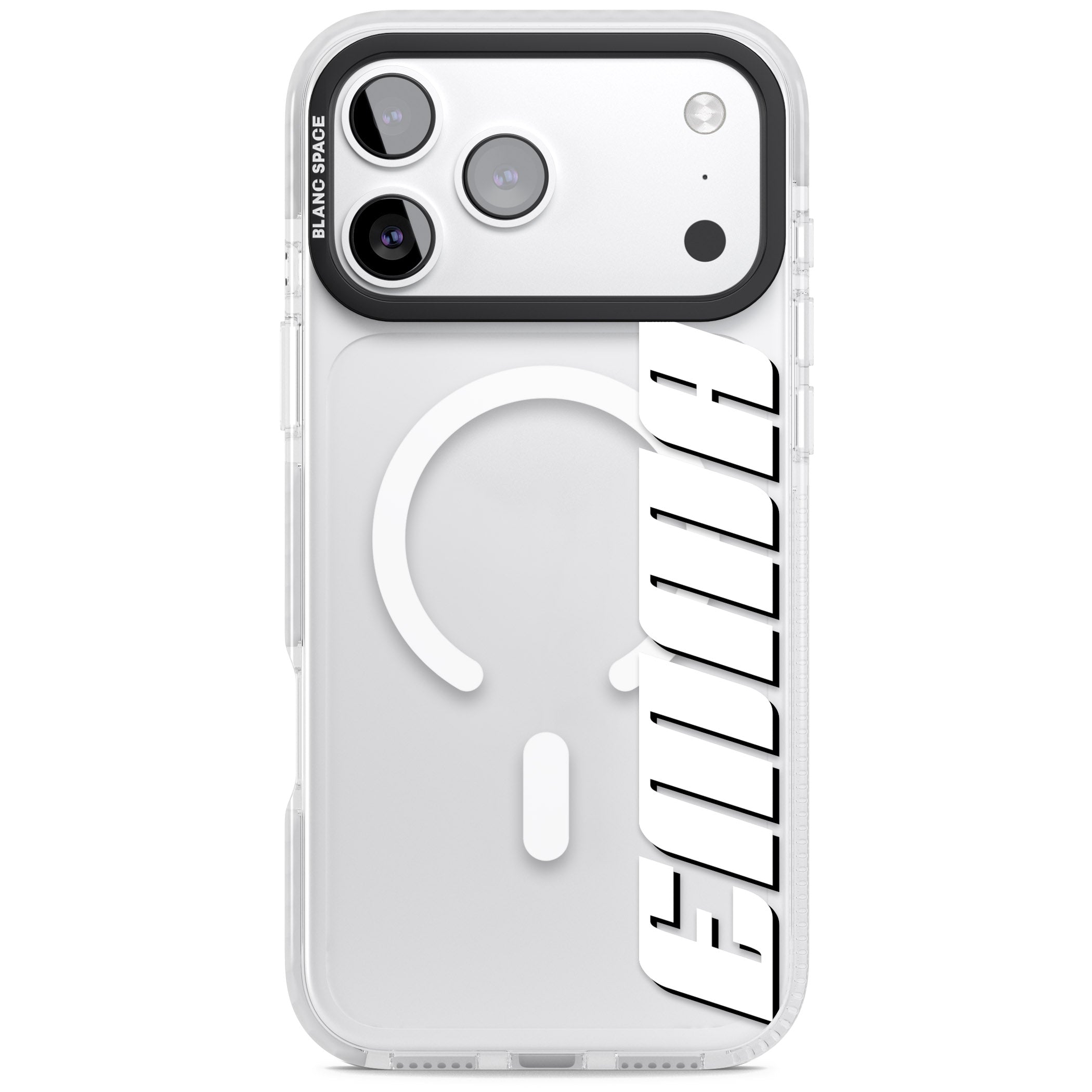 Personalised Vertical Bold Name iPhone 17 Pro Impact Pro Clear Phone Case