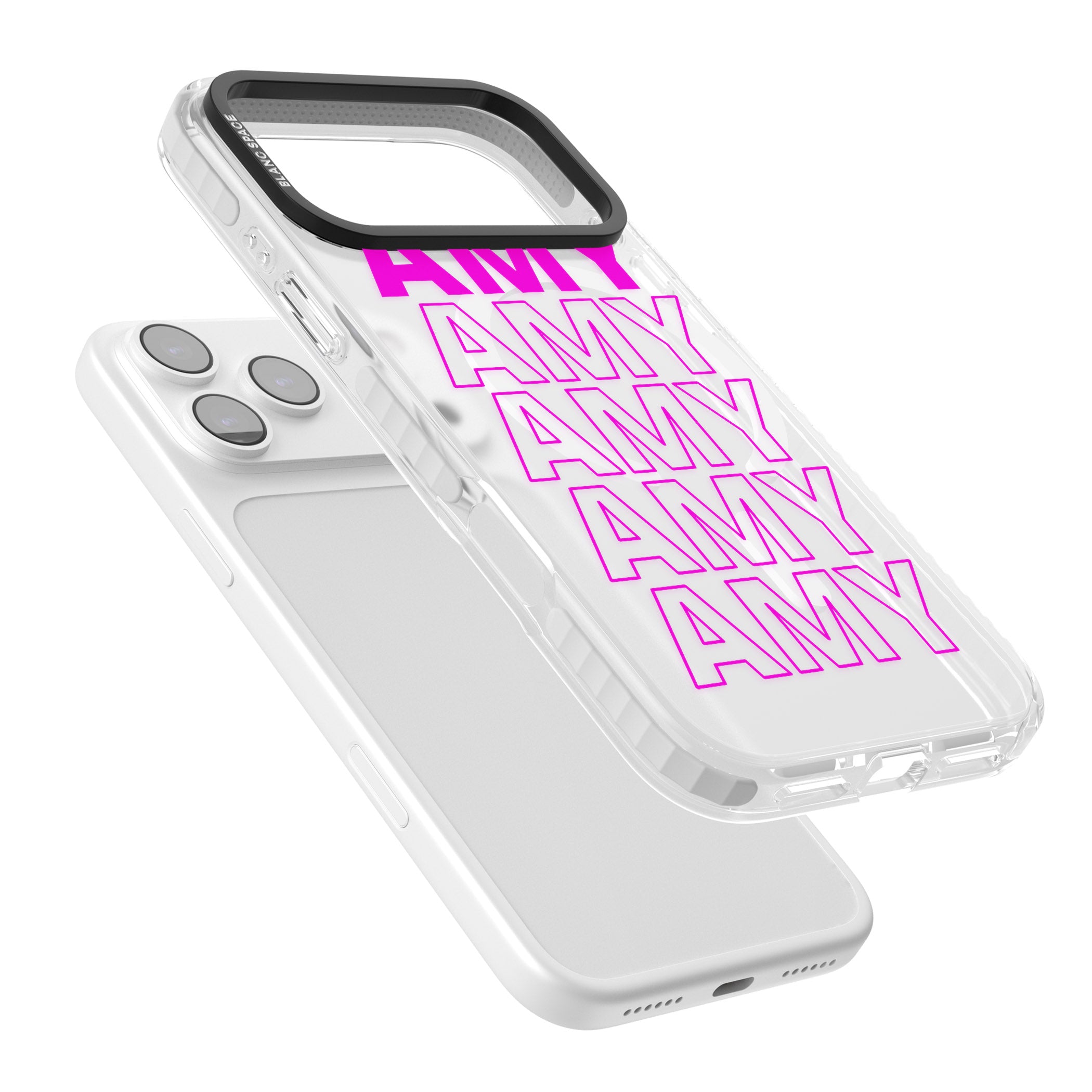 Personalised Bold Repeated Name iPhone 17 Pro Max Impact Pro Clear Phone Case Colours