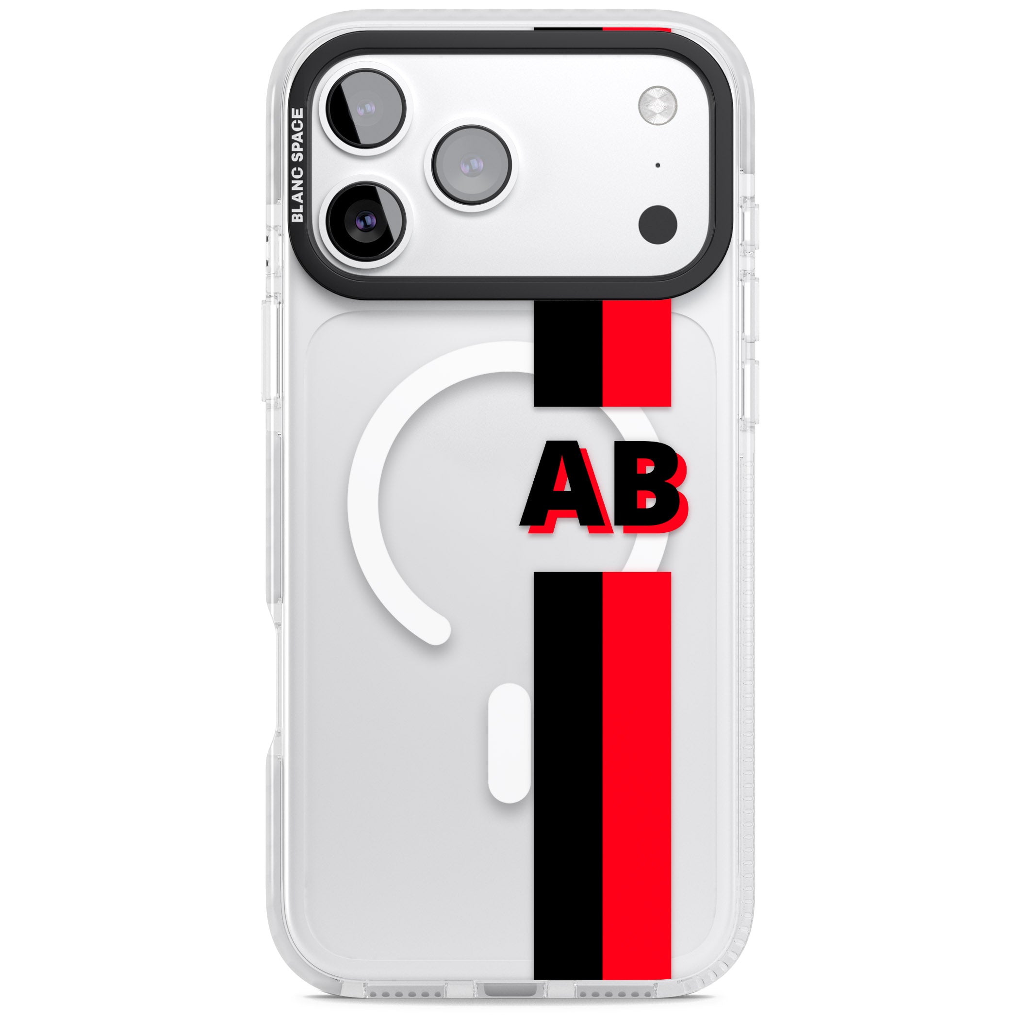 Personalised Bold Stripe iPhone 17 Pro Max Impact Pro Clear Phone Case