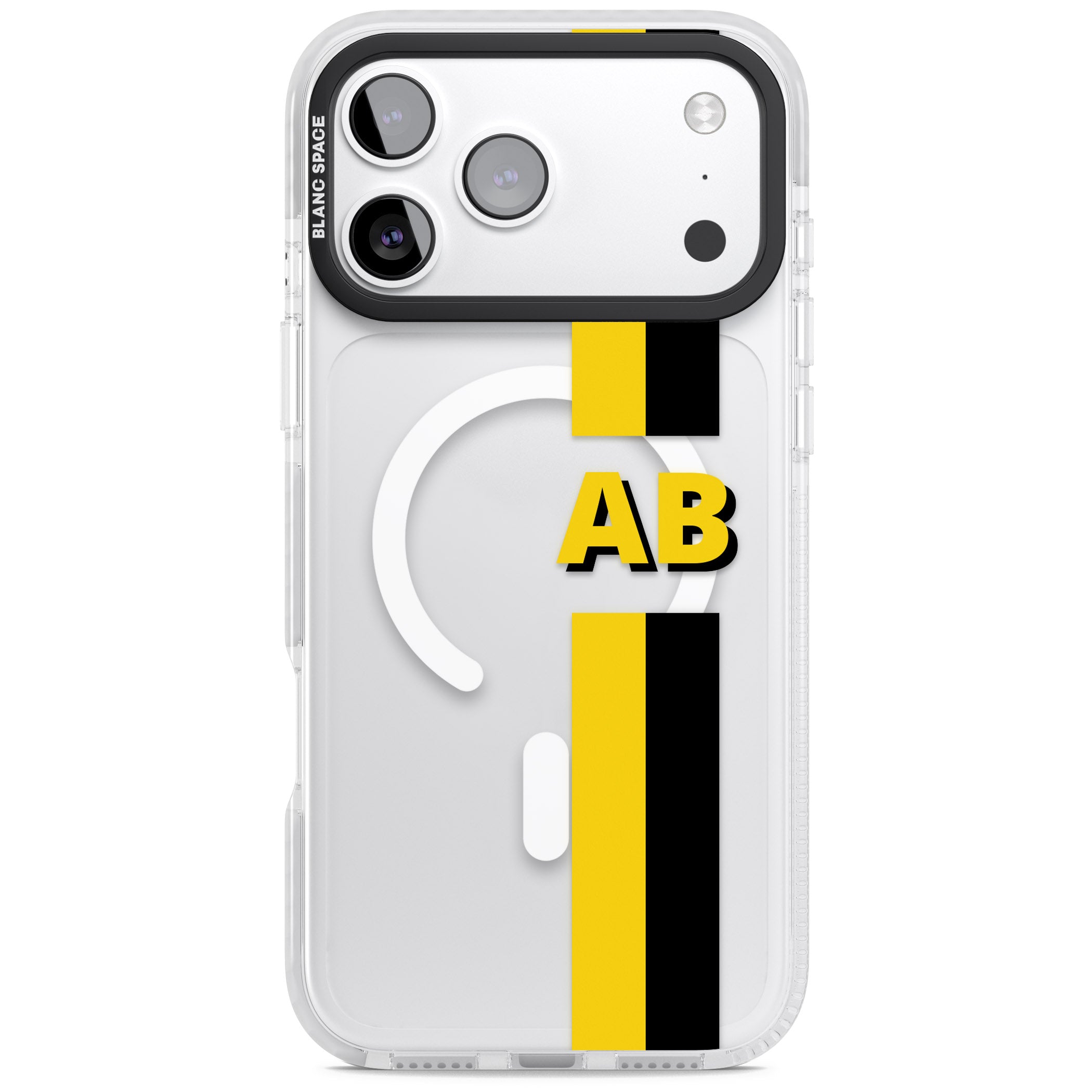 Personalised Bold Name Striped iPhone 17 Pro Max Impact Pro Clear Phone Case