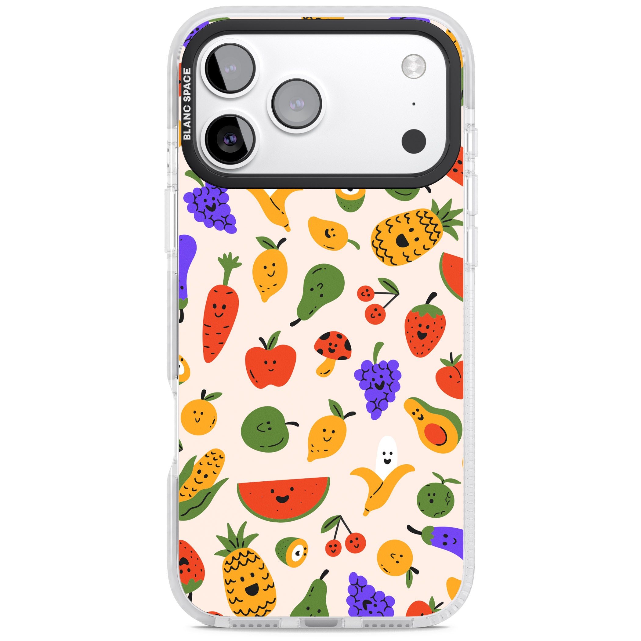 Kawaii Fruit iPhone 17 Pro Impact Pro Clear Phone Case