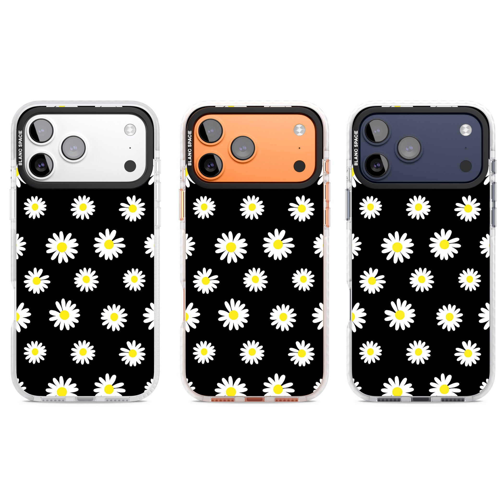 Personalised Chic Daisy Pattern iPhone 17 Pro Impact Pro Clear Phone Case APT Impact Protection