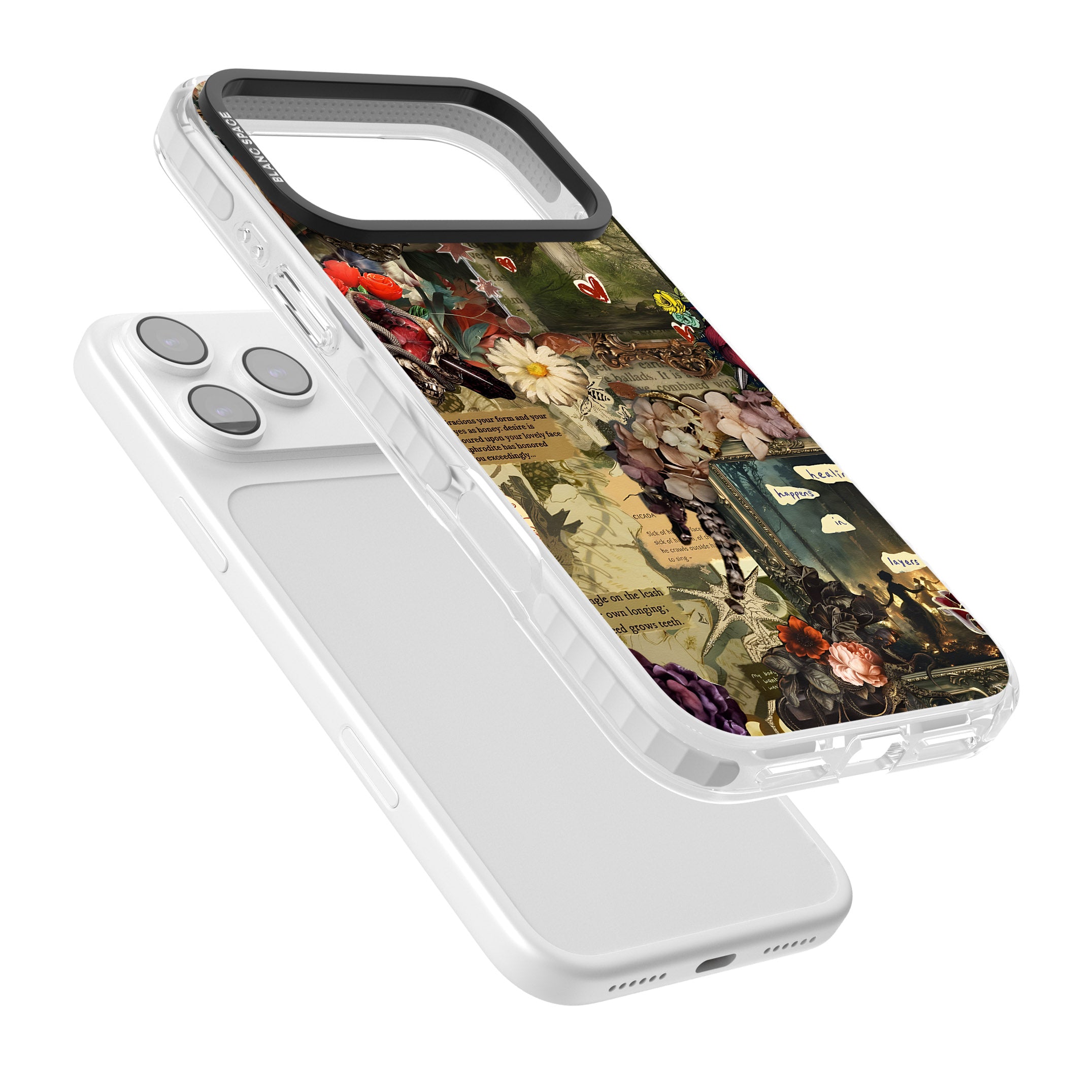 Textbook Romance Collage iPhone 17 Pro Impact Pro Clear Phone Case Colours