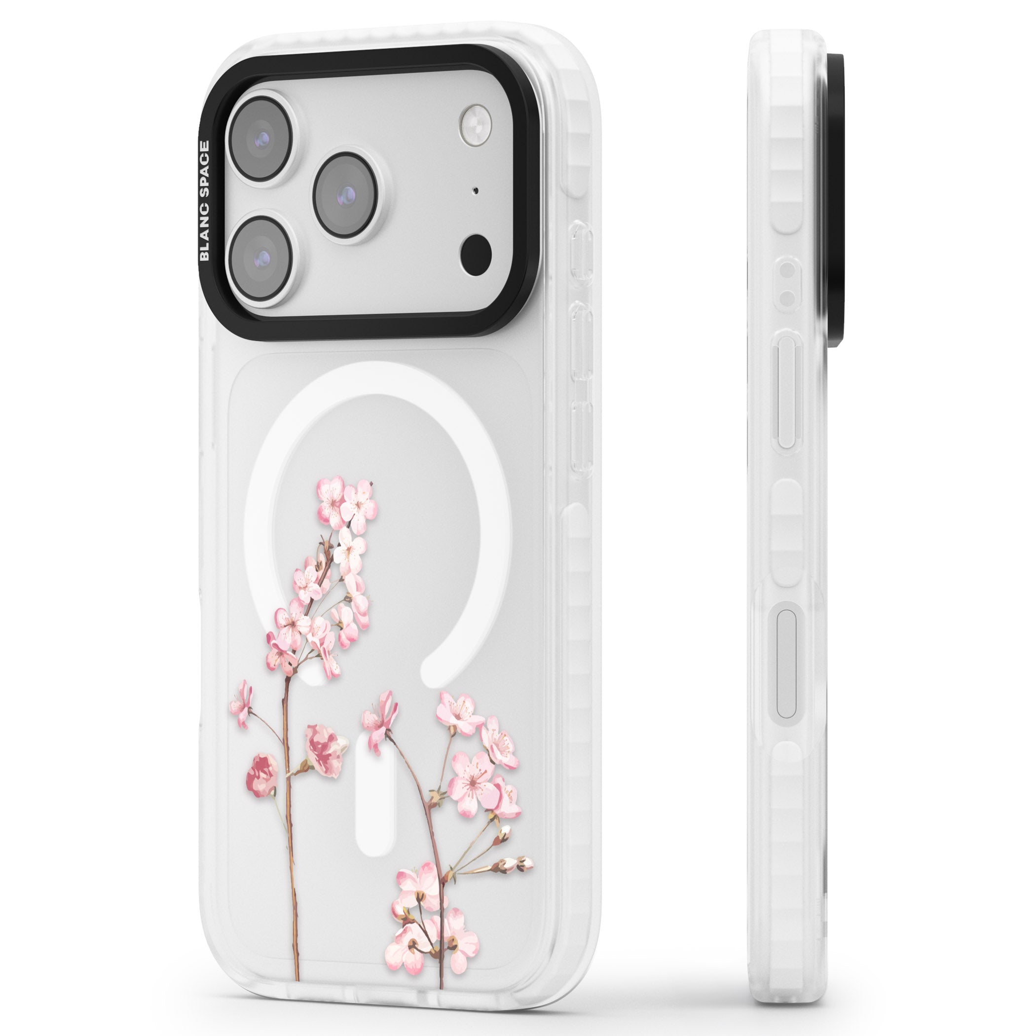 Blossom Flower iPhone 17 Pro Impact Pro Clear Phone Case Side Profile