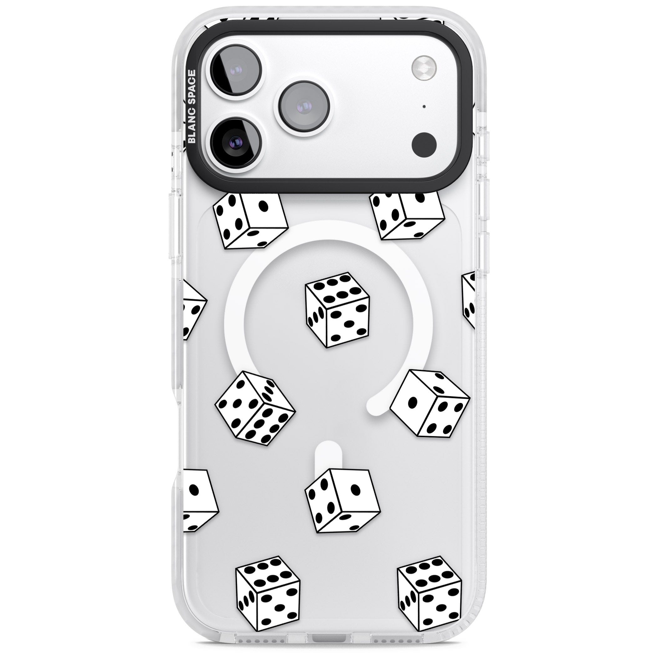 Clear Dice Pattern iPhone 17 Pro Max Impact Pro Clear Phone Case