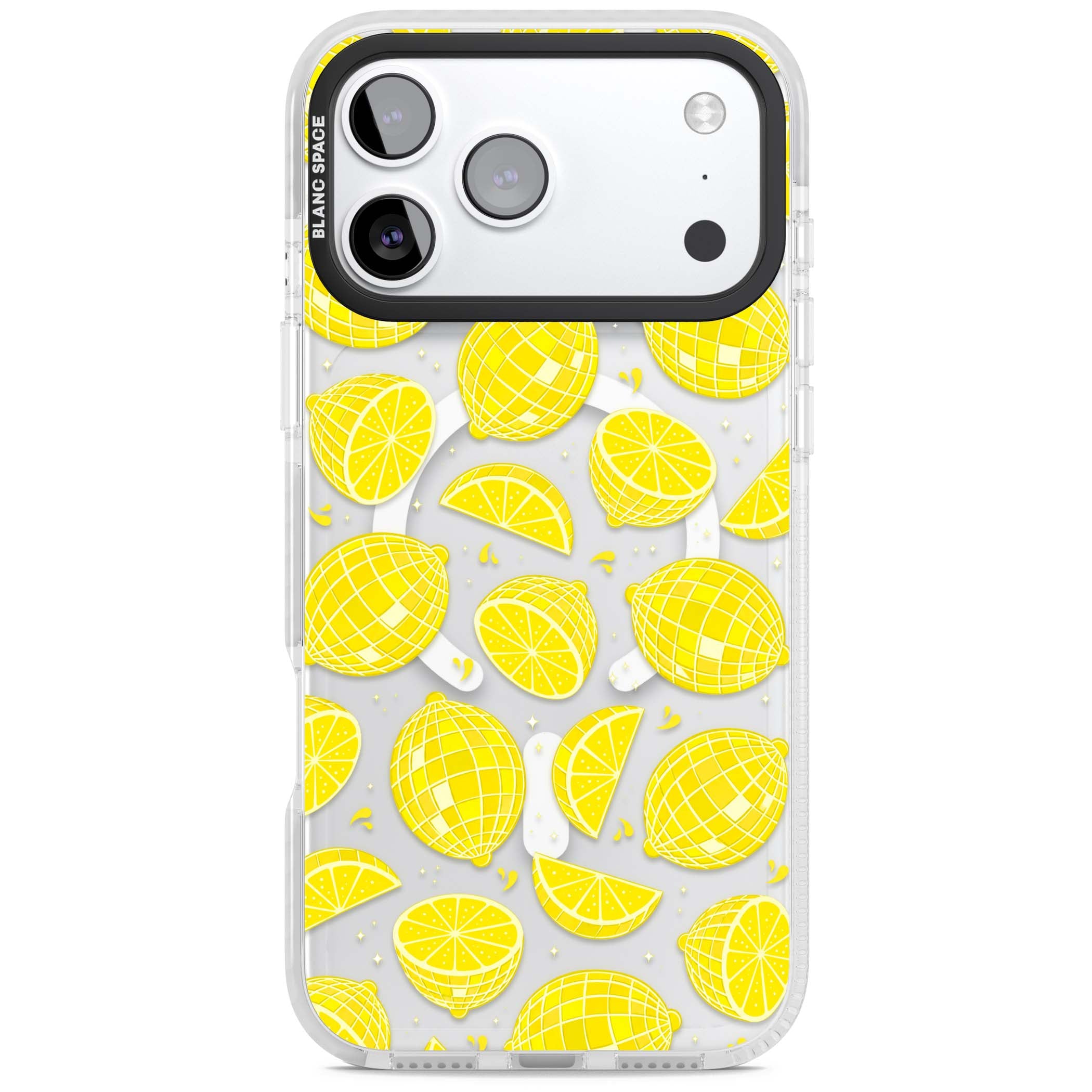 Disco Lemons citrus iPhone case featuring mirrorball lemons, sliced fruit and sparkle accents | Impact Magsafe case for iPhone 17 Pro, iPhone 17 Pro Max