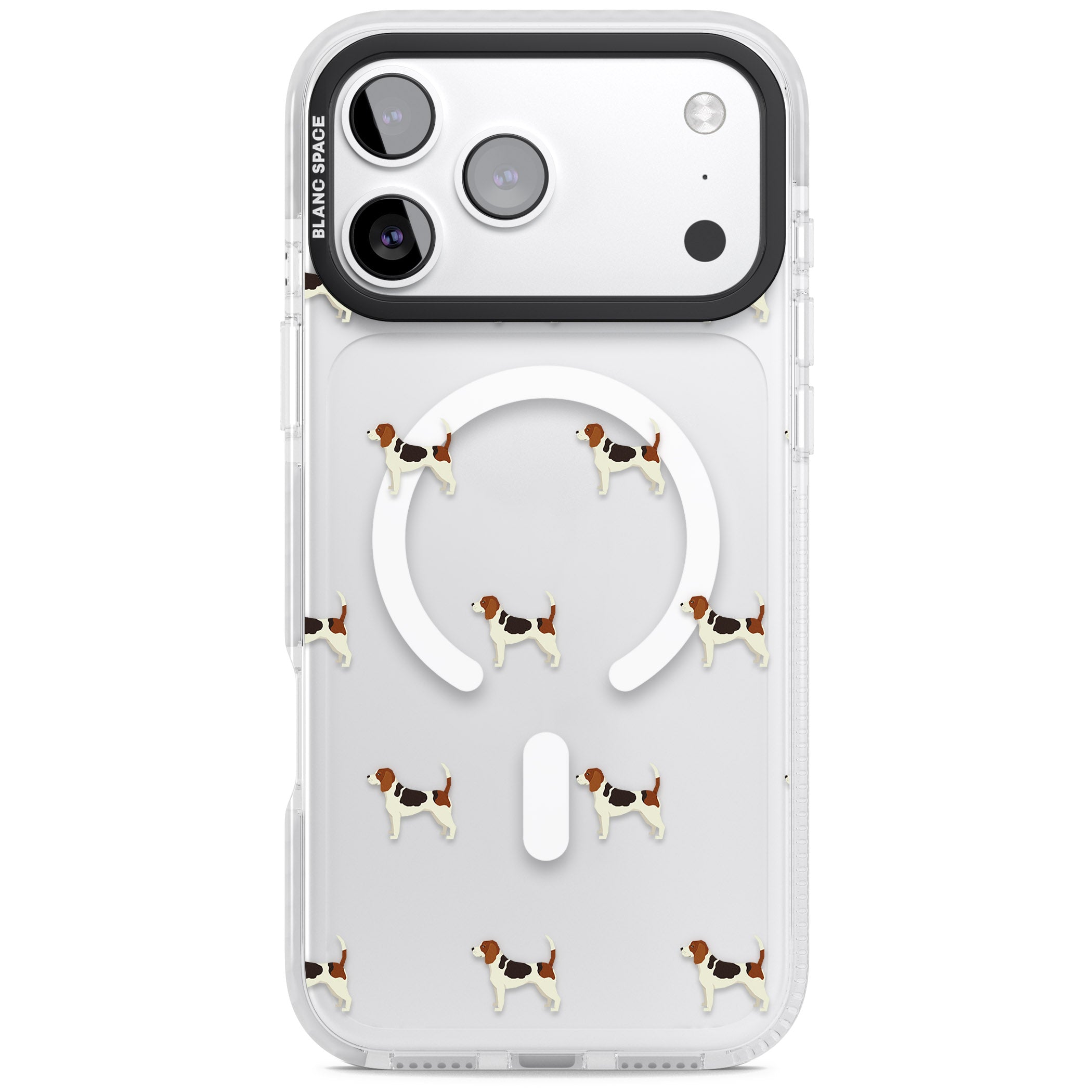 Beagle Dog Pattern iPhone 17 Pro Impact Pro Clear Phone Case