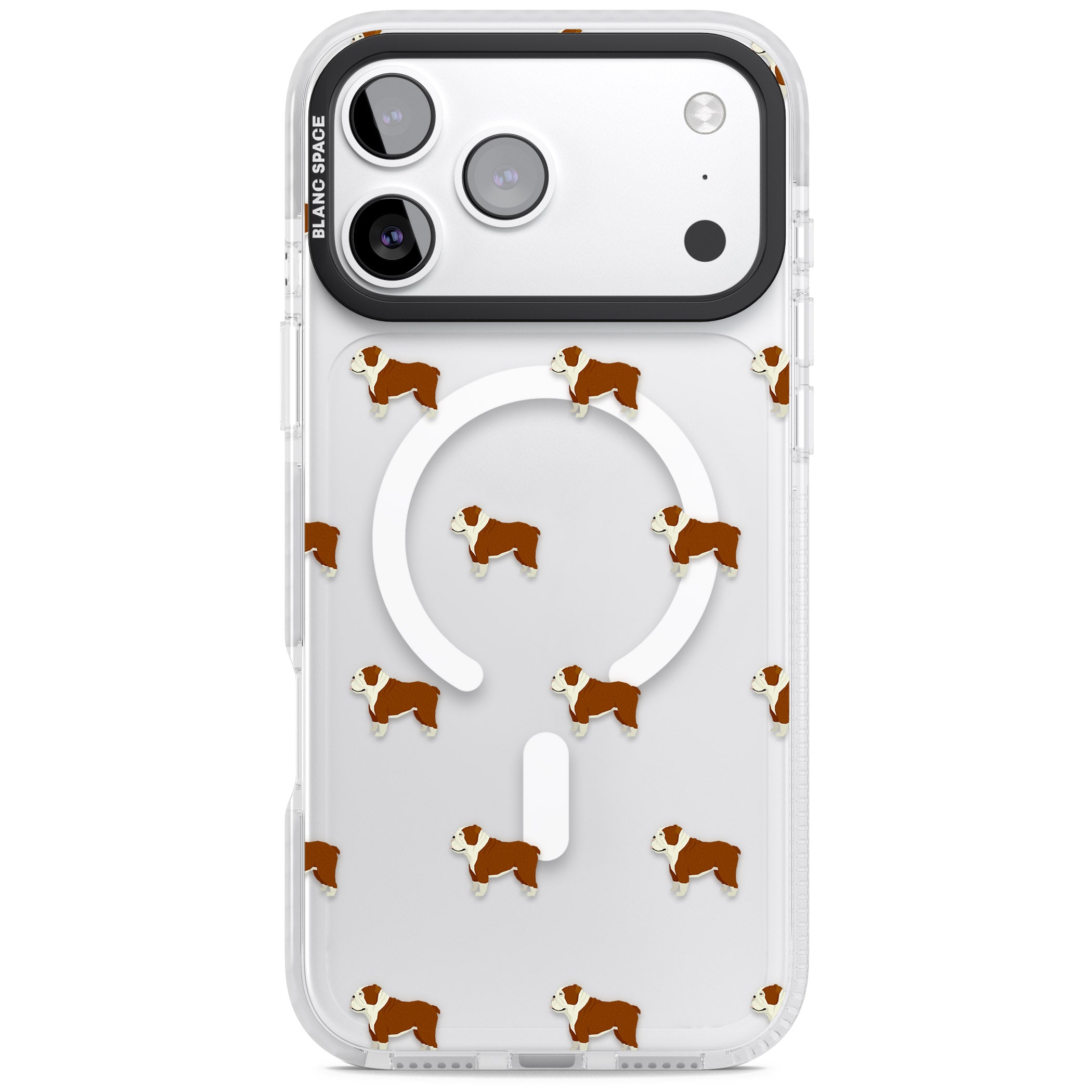 Bulldog Pattern Clear iPhone 17 Pro Impact Pro Clear Phone Case
