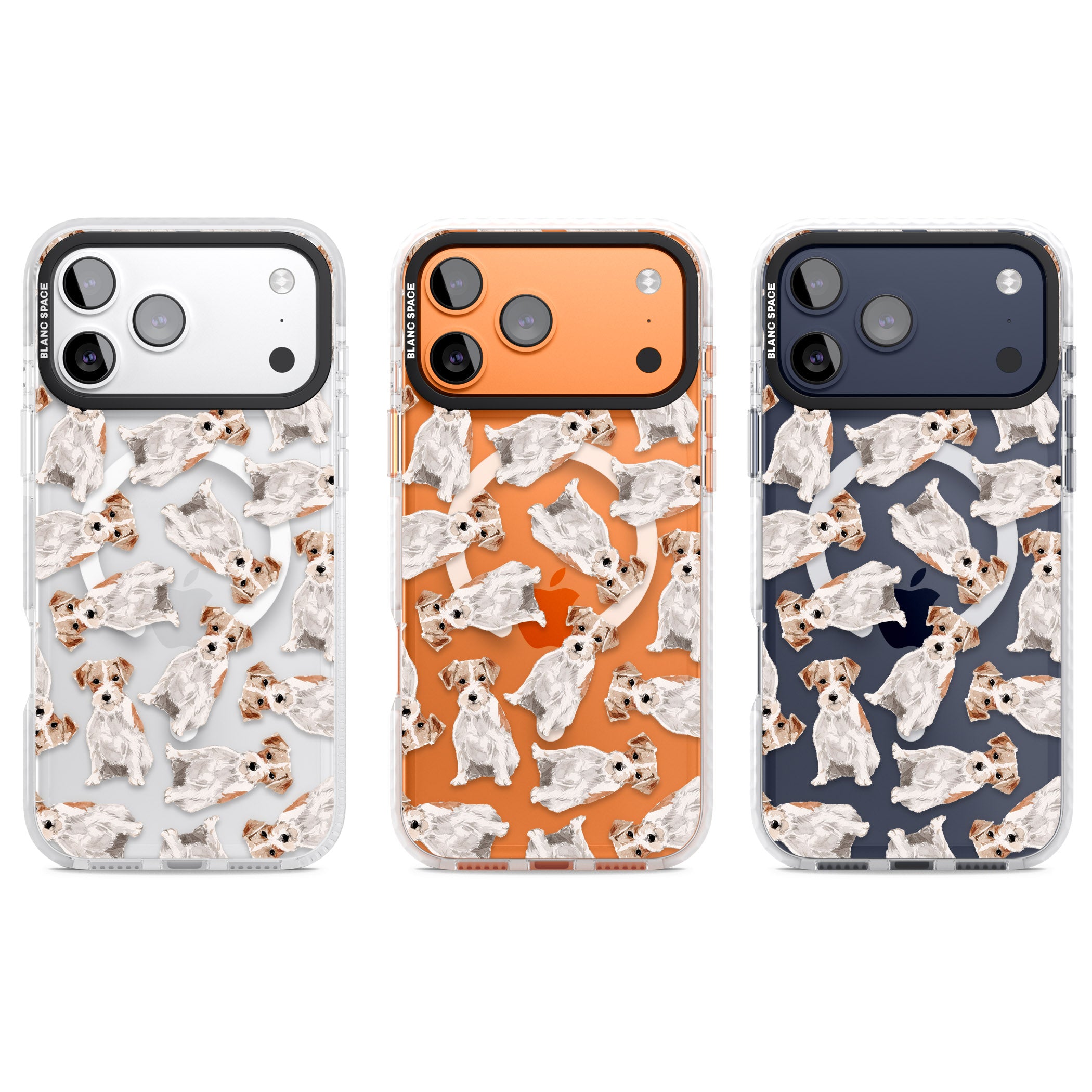 Whimsical Wirehaired Jack Russell iPhone 17 Pro Impact Pro Clear Phone Case APT Impact Protection