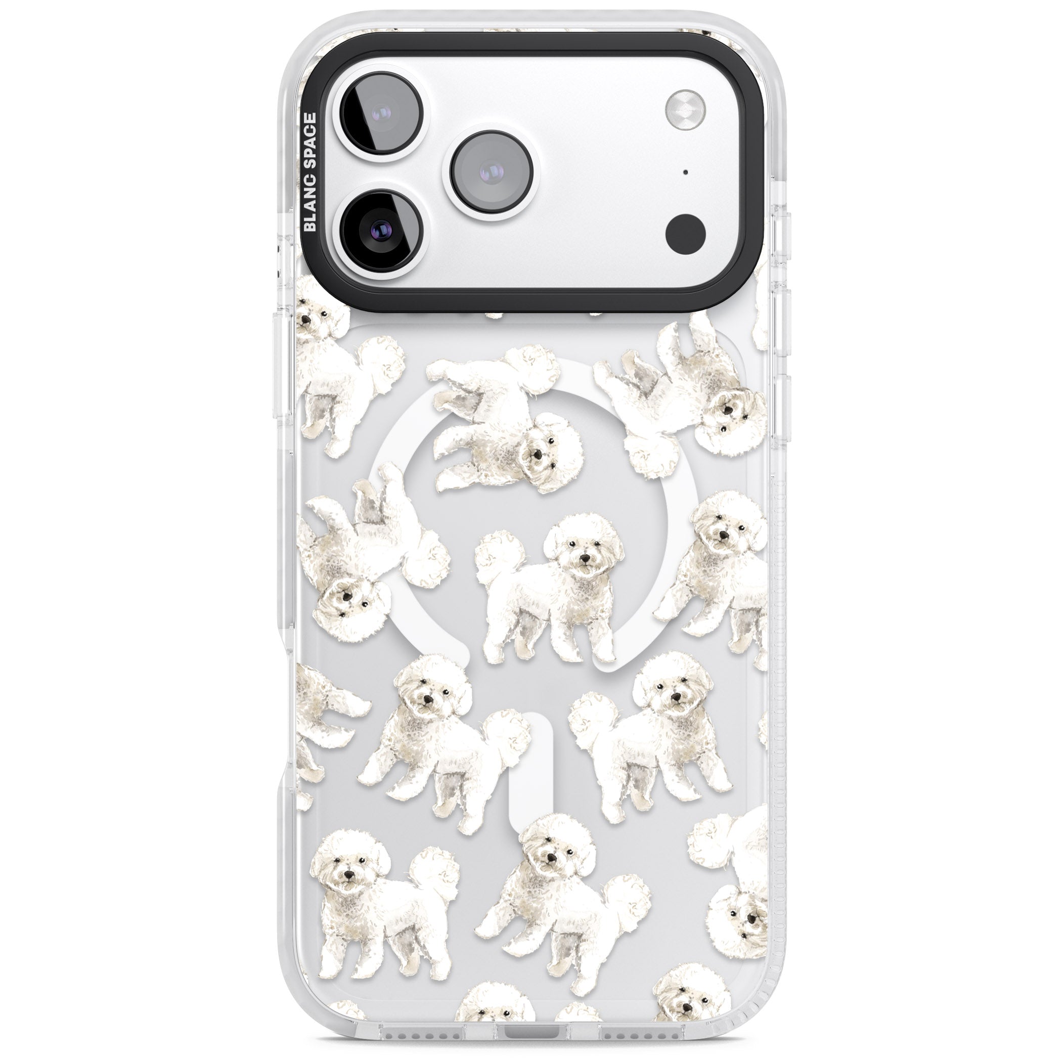 Bichon Frise Watercolor iPhone 17 Pro Impact Pro Clear Phone Case