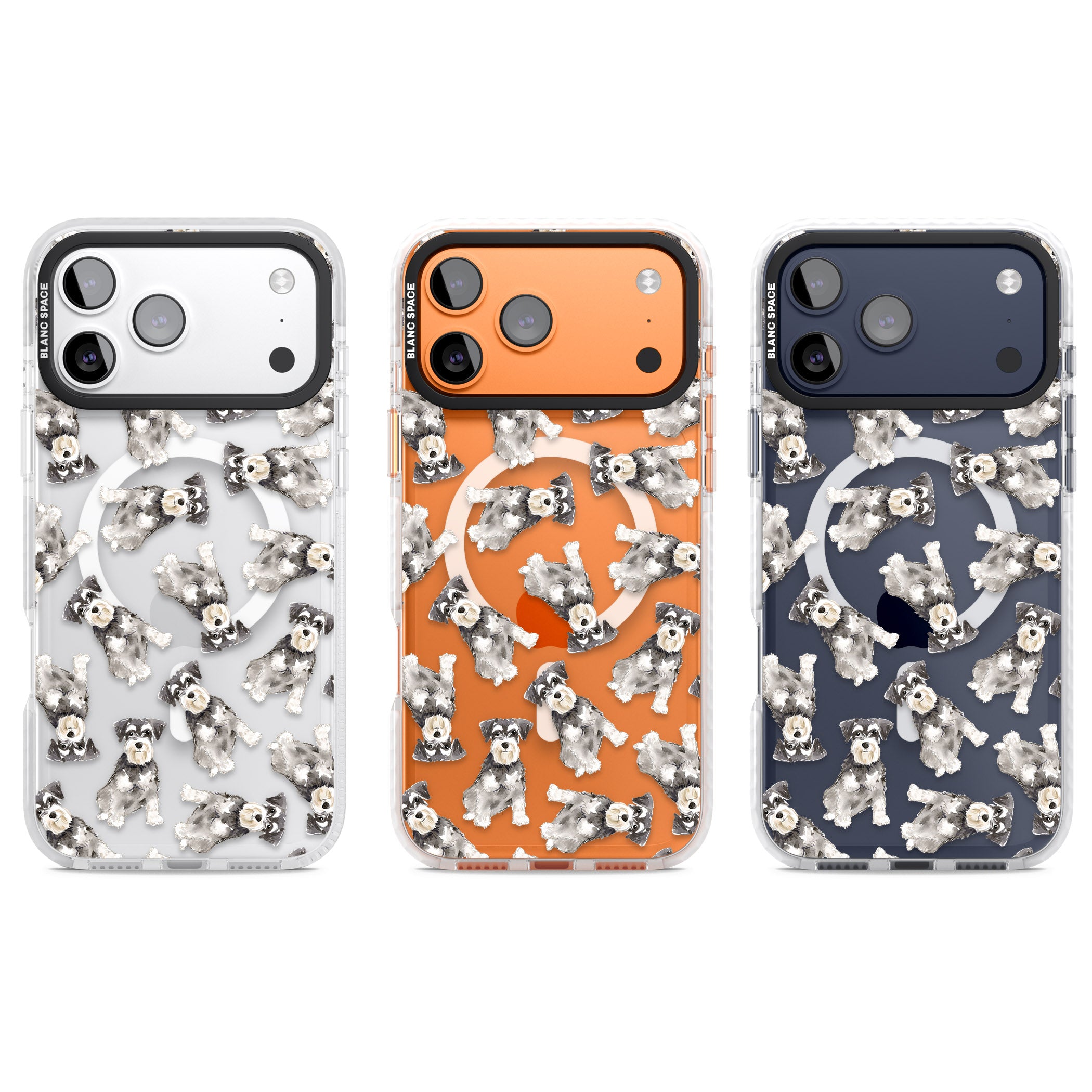 Miniature Schnauzer Watercolor iPhone 17 Pro Impact Pro Clear Phone Case APT Impact Protection