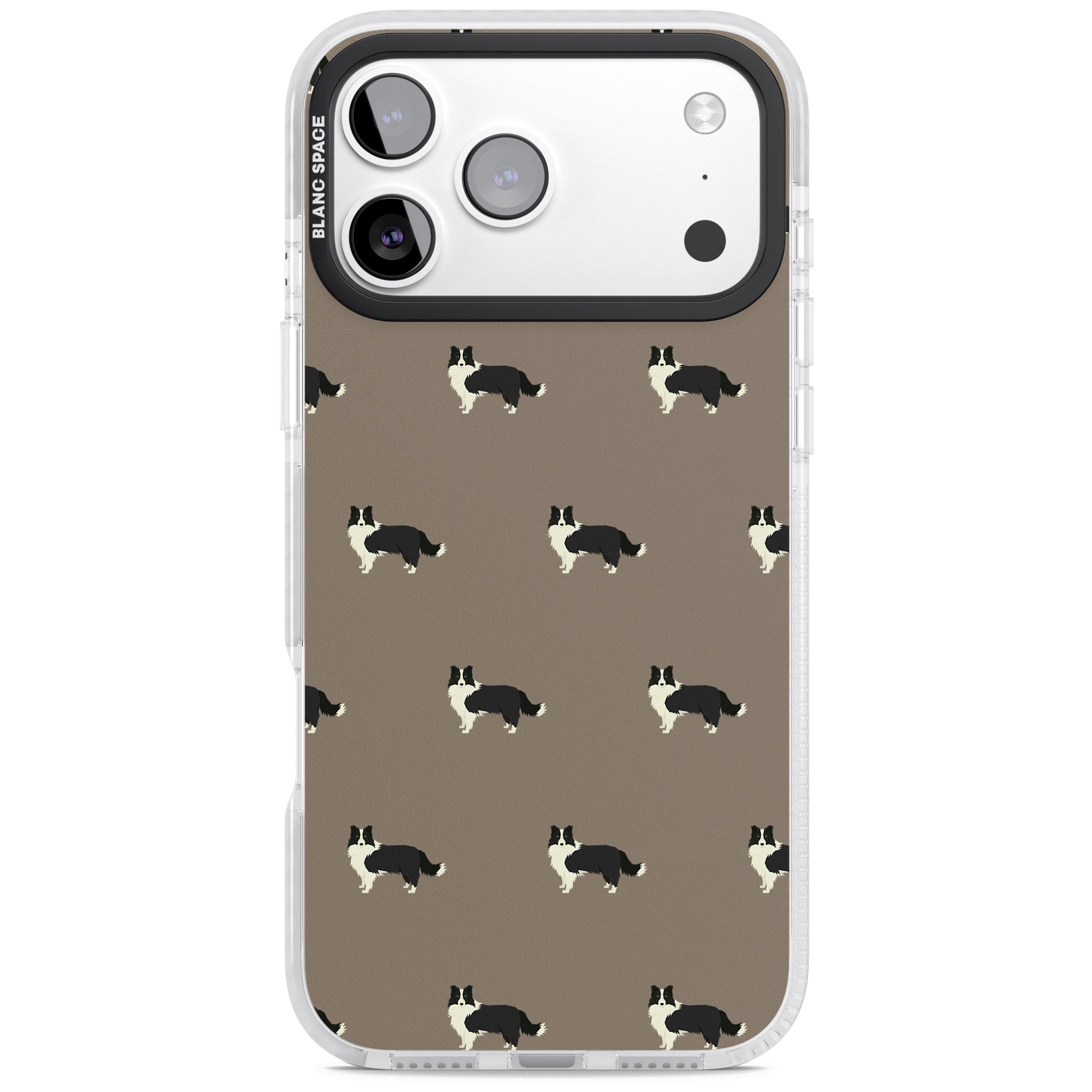 Border Collie Pattern Classic iPhone 17 Pro Impact Pro Clear Phone Case