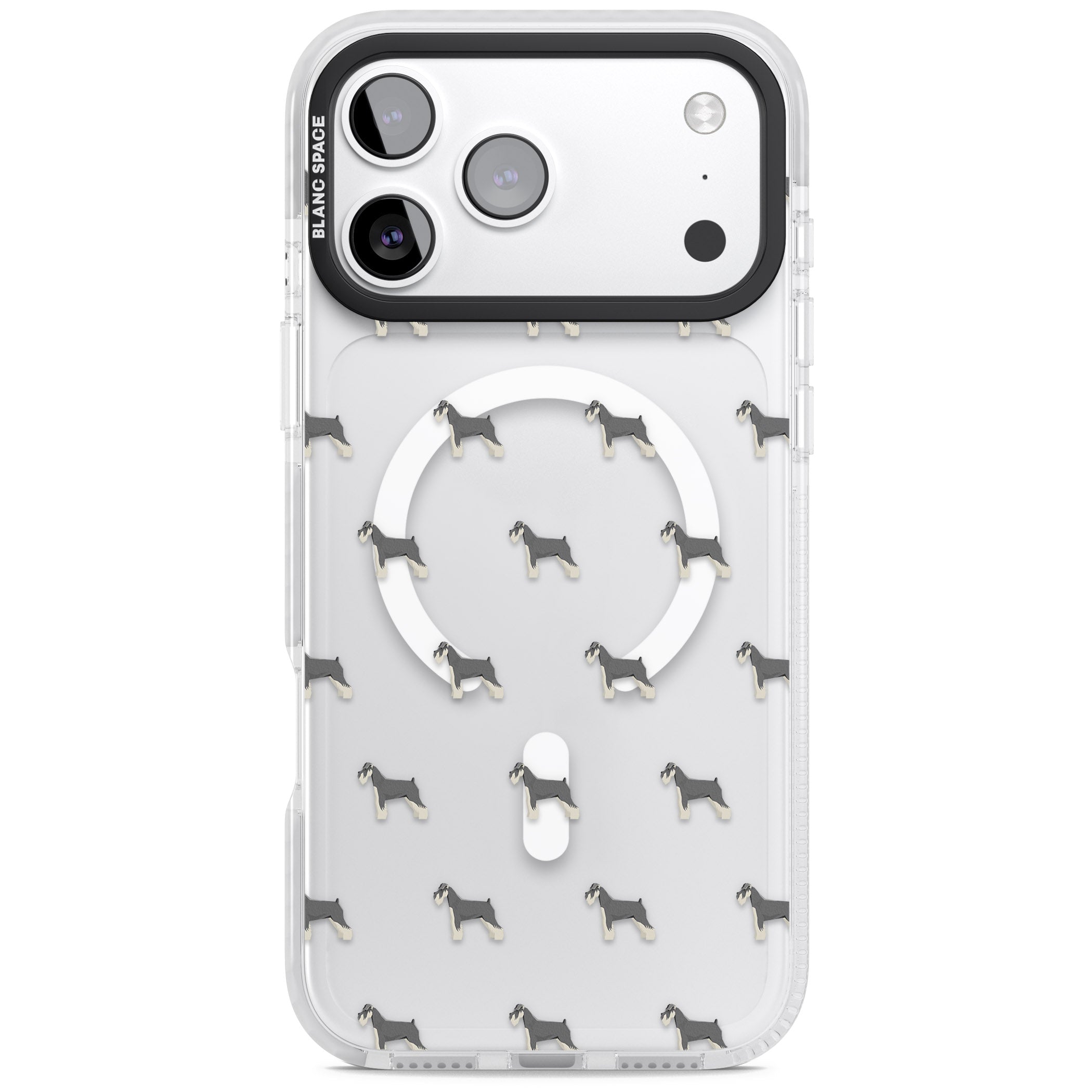 Schnauzer Dog Pattern iPhone 17 Pro Impact Pro Clear Phone Case