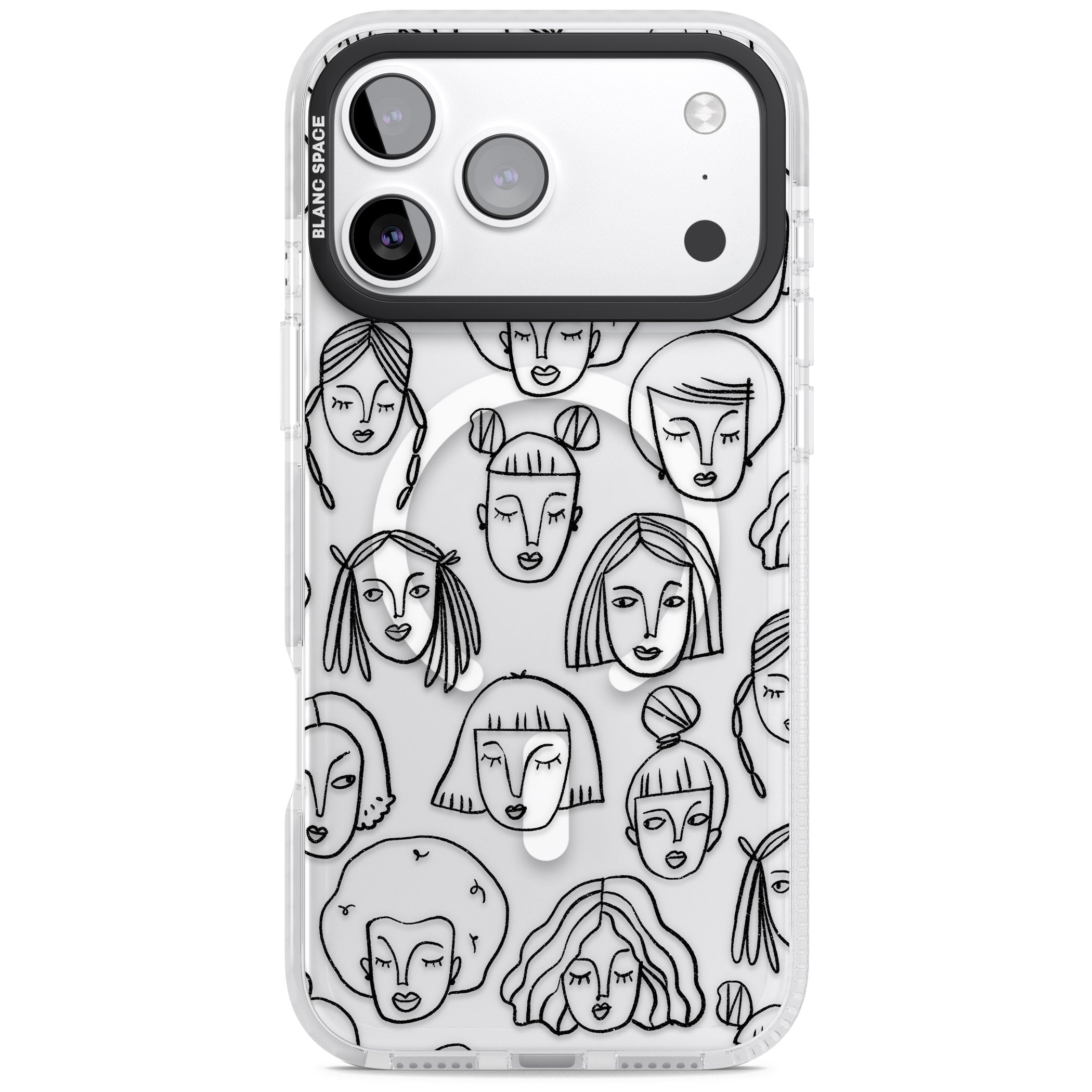 Doodle Face iPhone 17 Pro Impact Pro Clear Phone Case