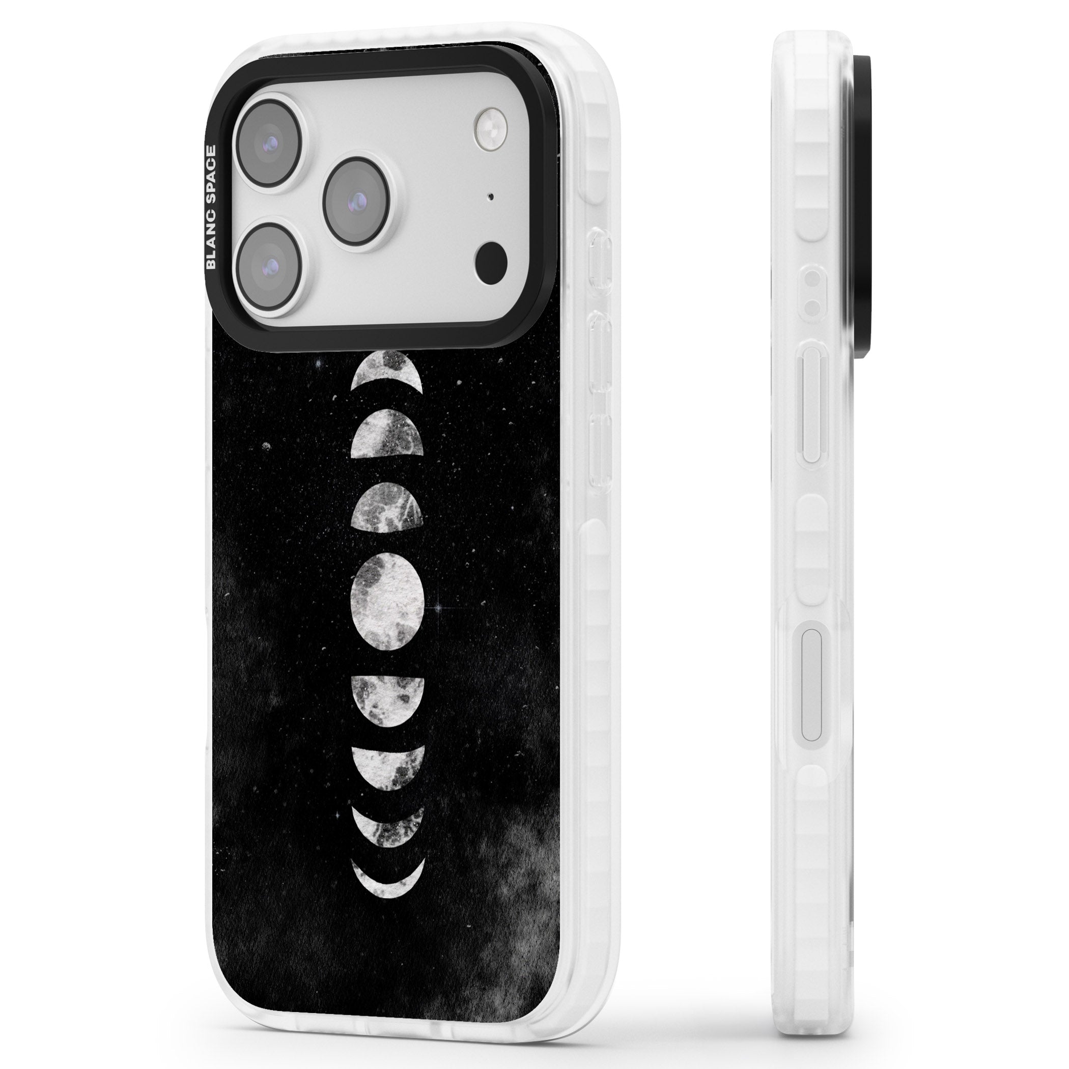 Lunar Phases iPhone 17 Pro Max Impact Pro Clear Phone Case Side Profile