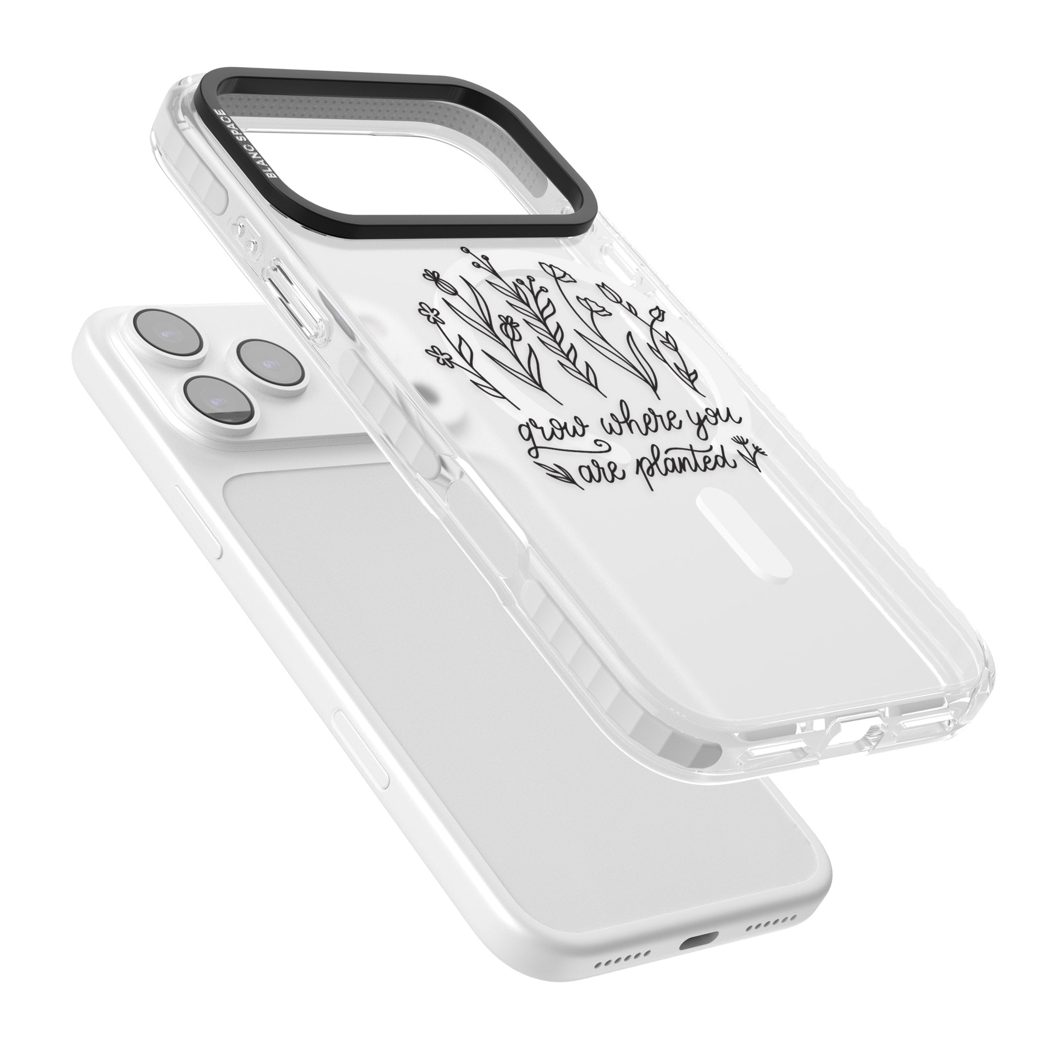 Grow Where You Are Planted iPhone 17 Pro Impact Pro Clear Phone Case Colours