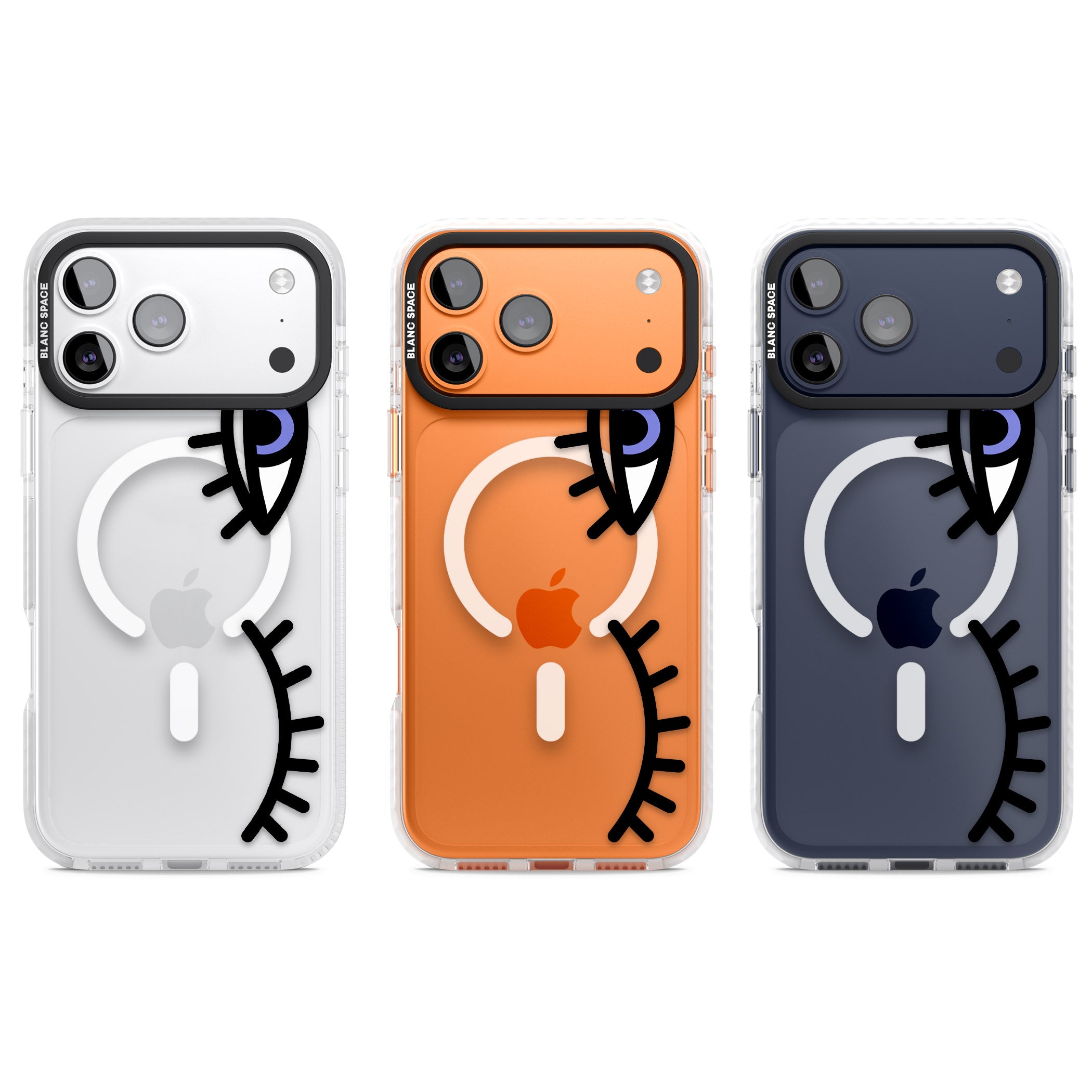 Winking Eyes Transparent Pattern iPhone 17 Pro Impact Pro Clear Phone Case APT Impact Protection