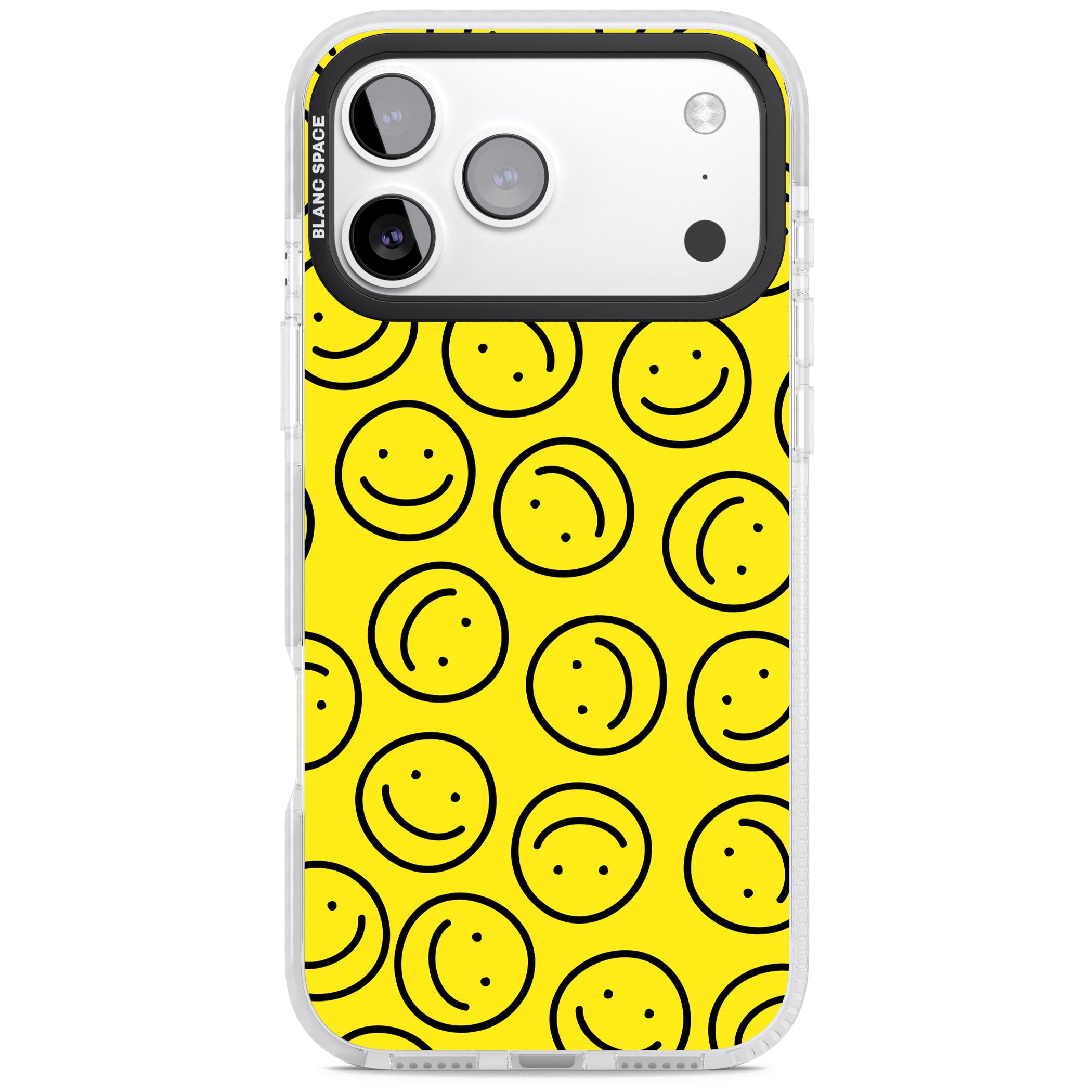 Happy Face Pattern iPhone 17 Pro Impact Pro Clear Phone Case