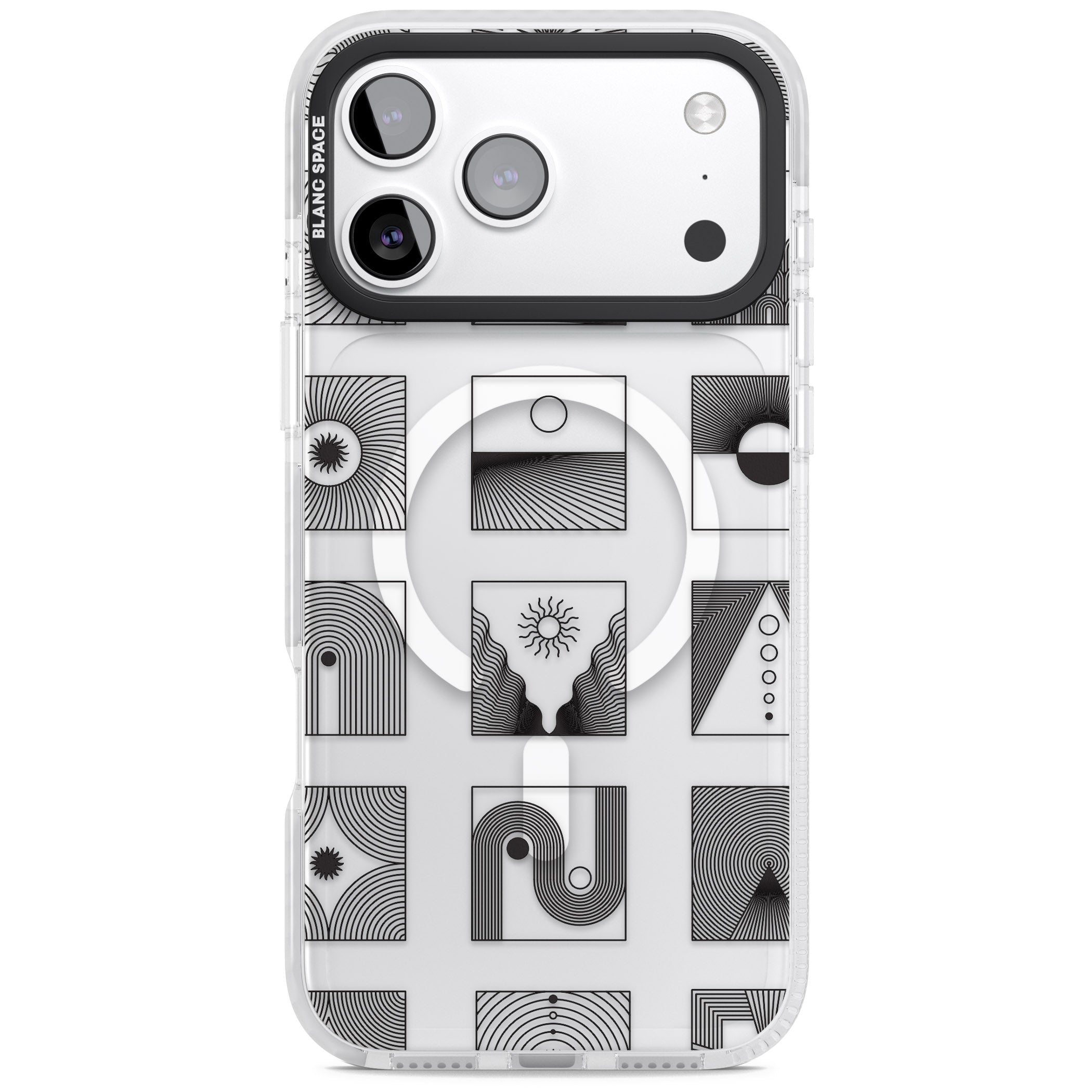 Geometric Pattern Trio: Artistic Blend iPhone 17 Pro Impact Pro Clear Phone Case