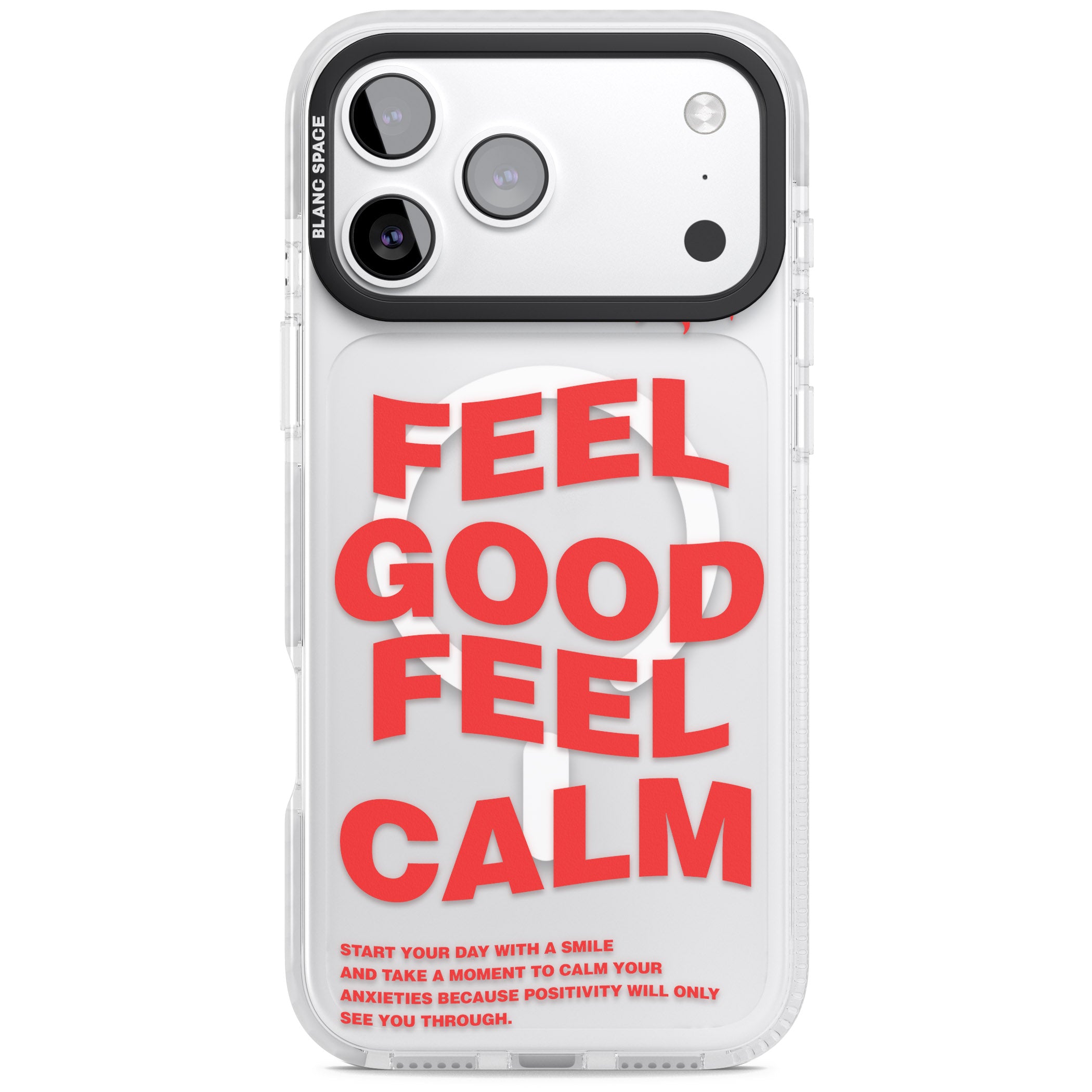 Feel Good Feel Calm (Red) iPhone 17 Pro Max Impact Pro Clear Phone Case