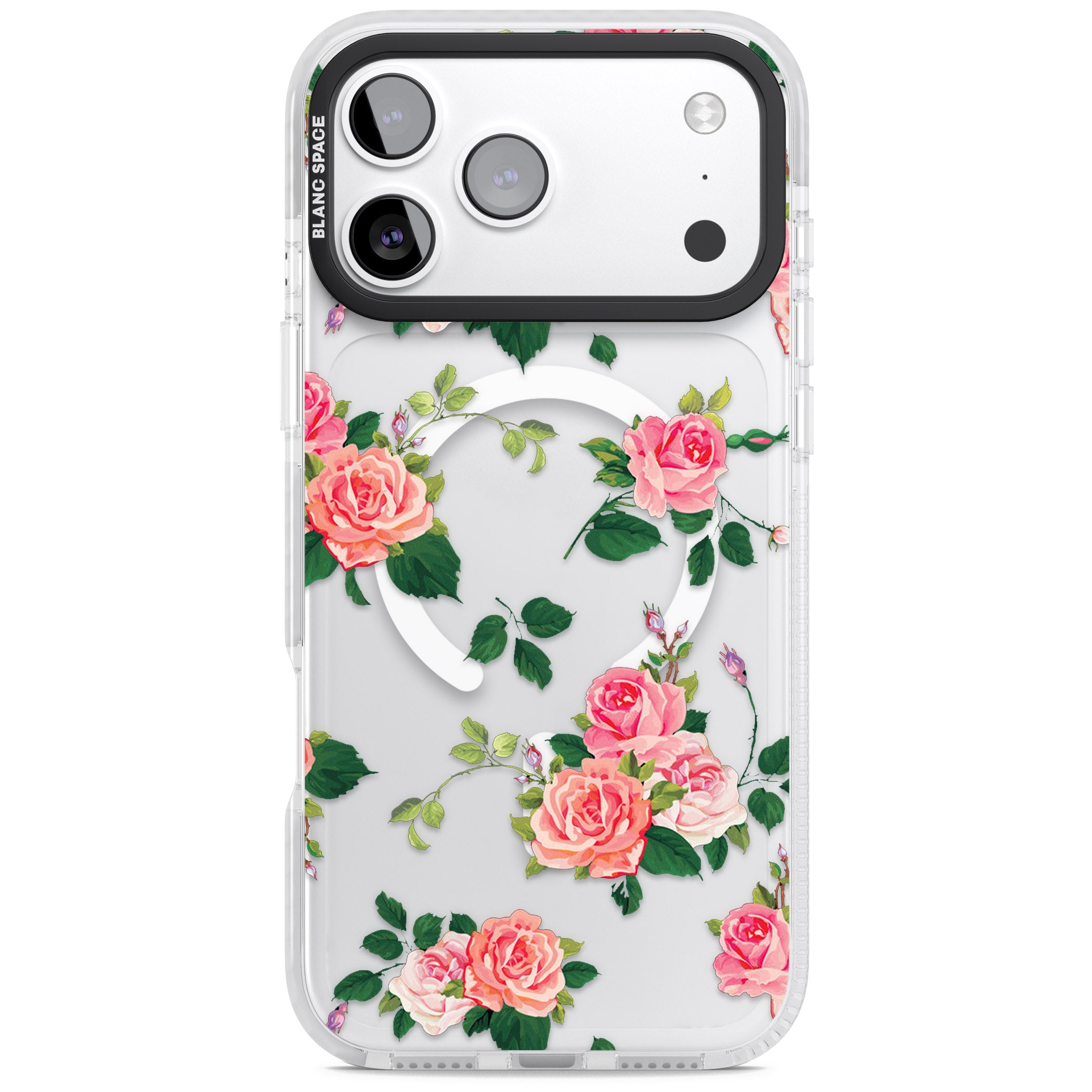 Pink Roses iPhone 17 Pro Impact Pro Clear Phone Case