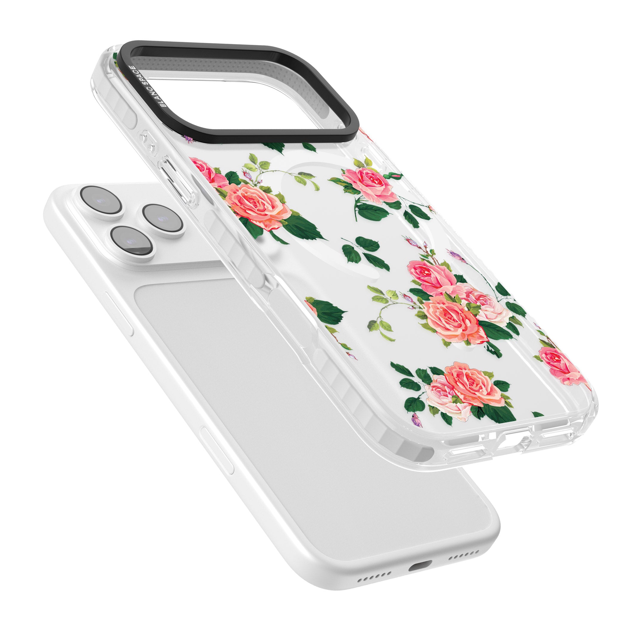 Pink Roses iPhone 17 Pro Max Impact Pro Clear Phone Case Colours