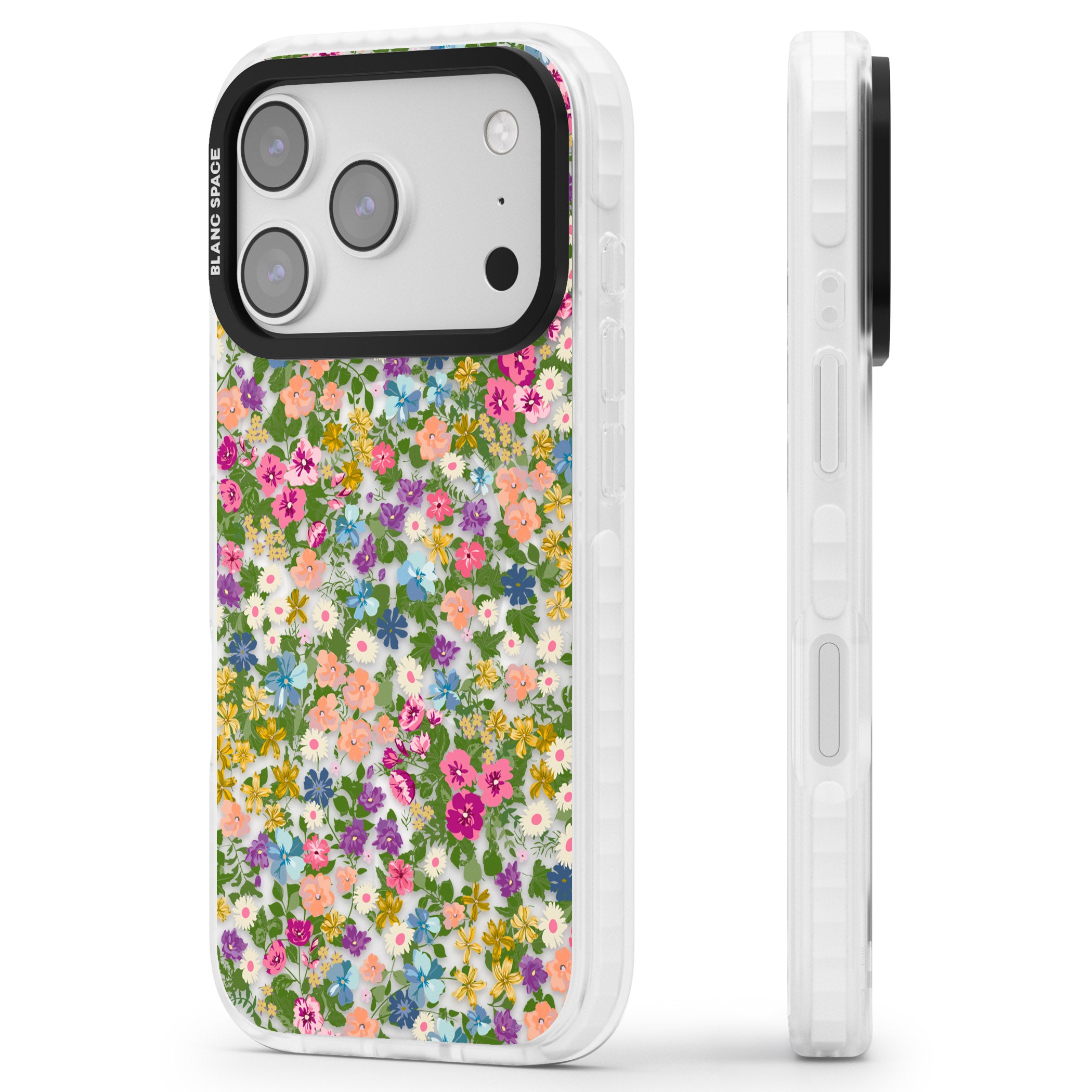 Tuscan Meadow iPhone 17 Pro Impact Pro Clear Phone Case Side Profile