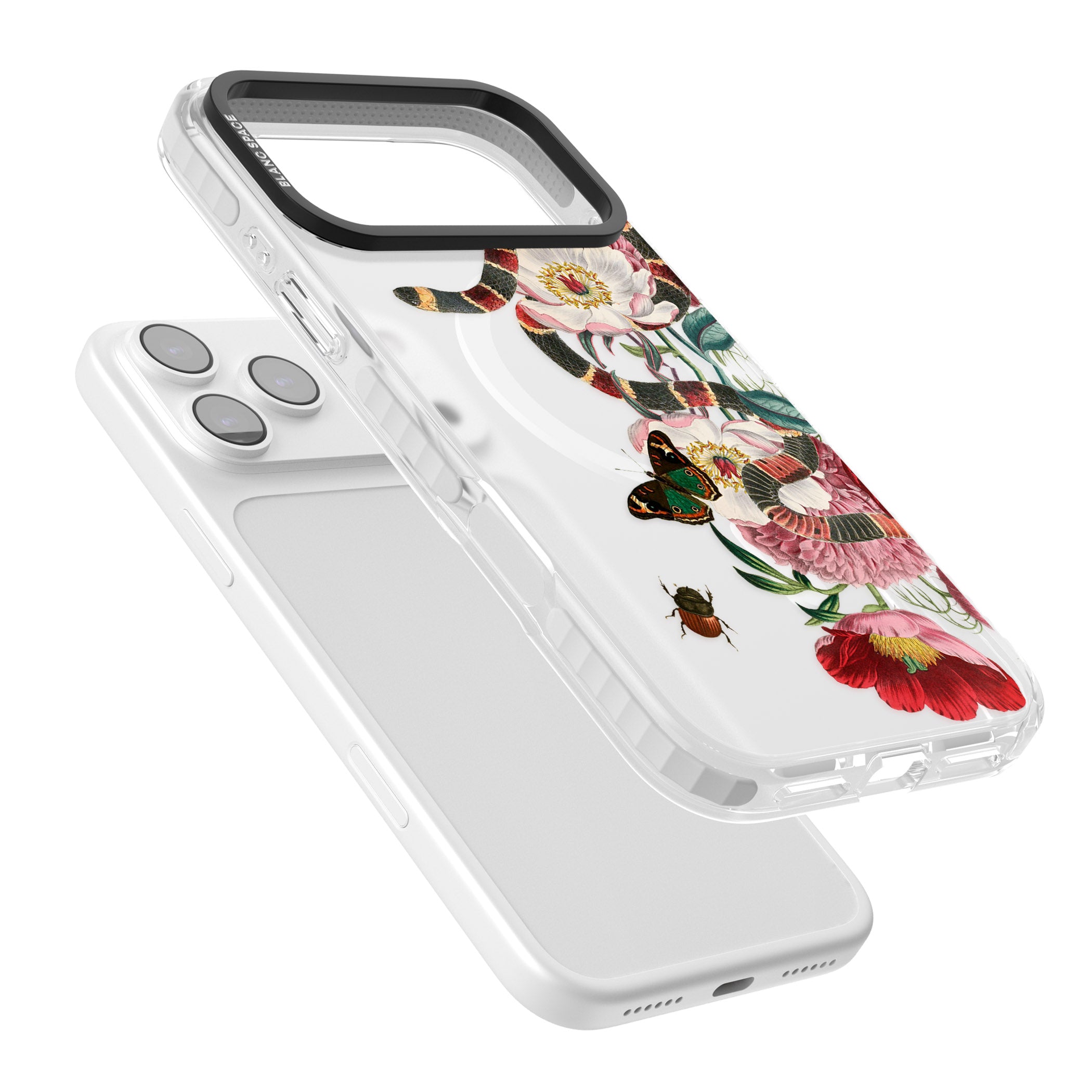 Floral Snake iPhone 17 Pro Impact Pro Clear Phone Case Colours