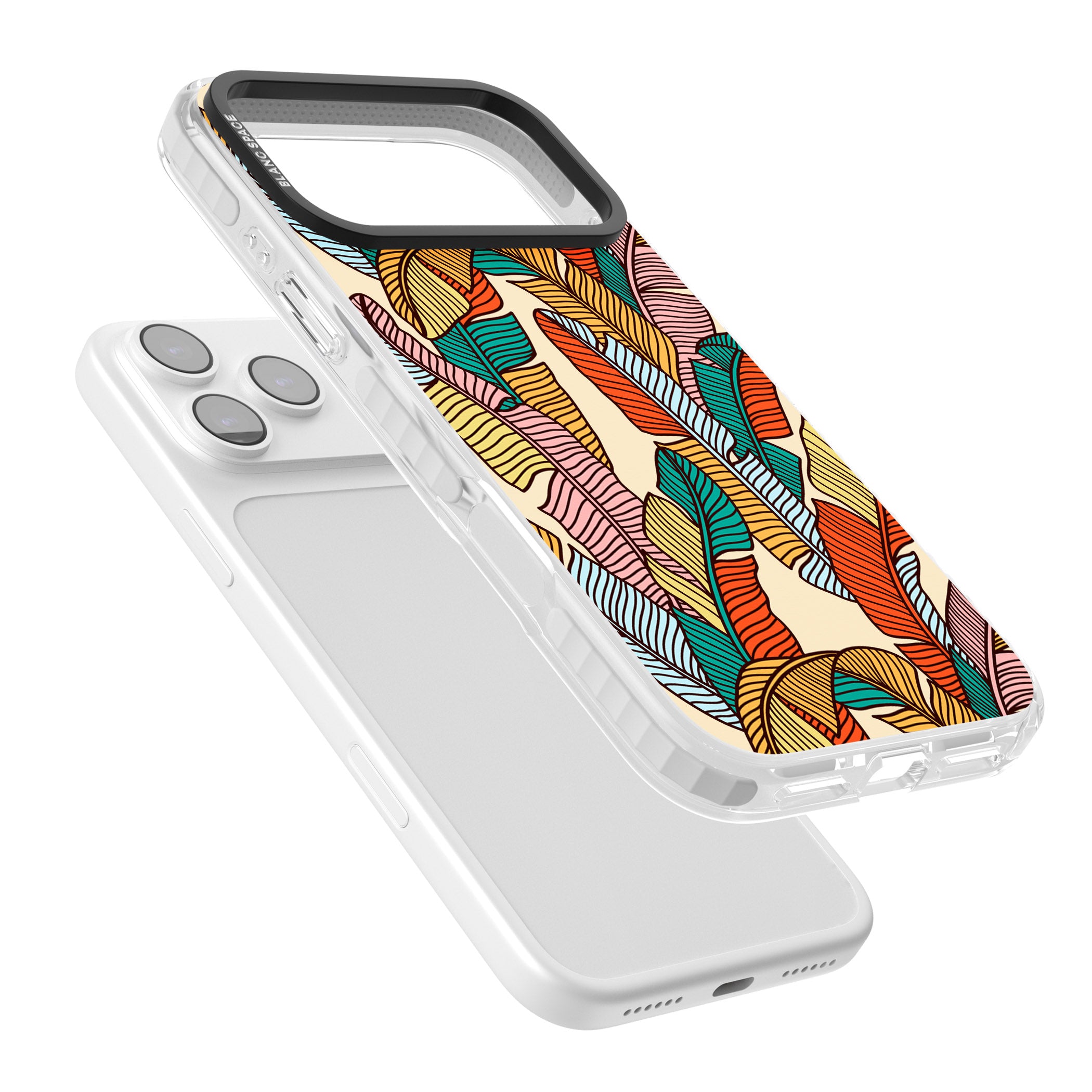 Pastel Palm Leaves iPhone 17 Pro Impact Pro Clear Phone Case Colours