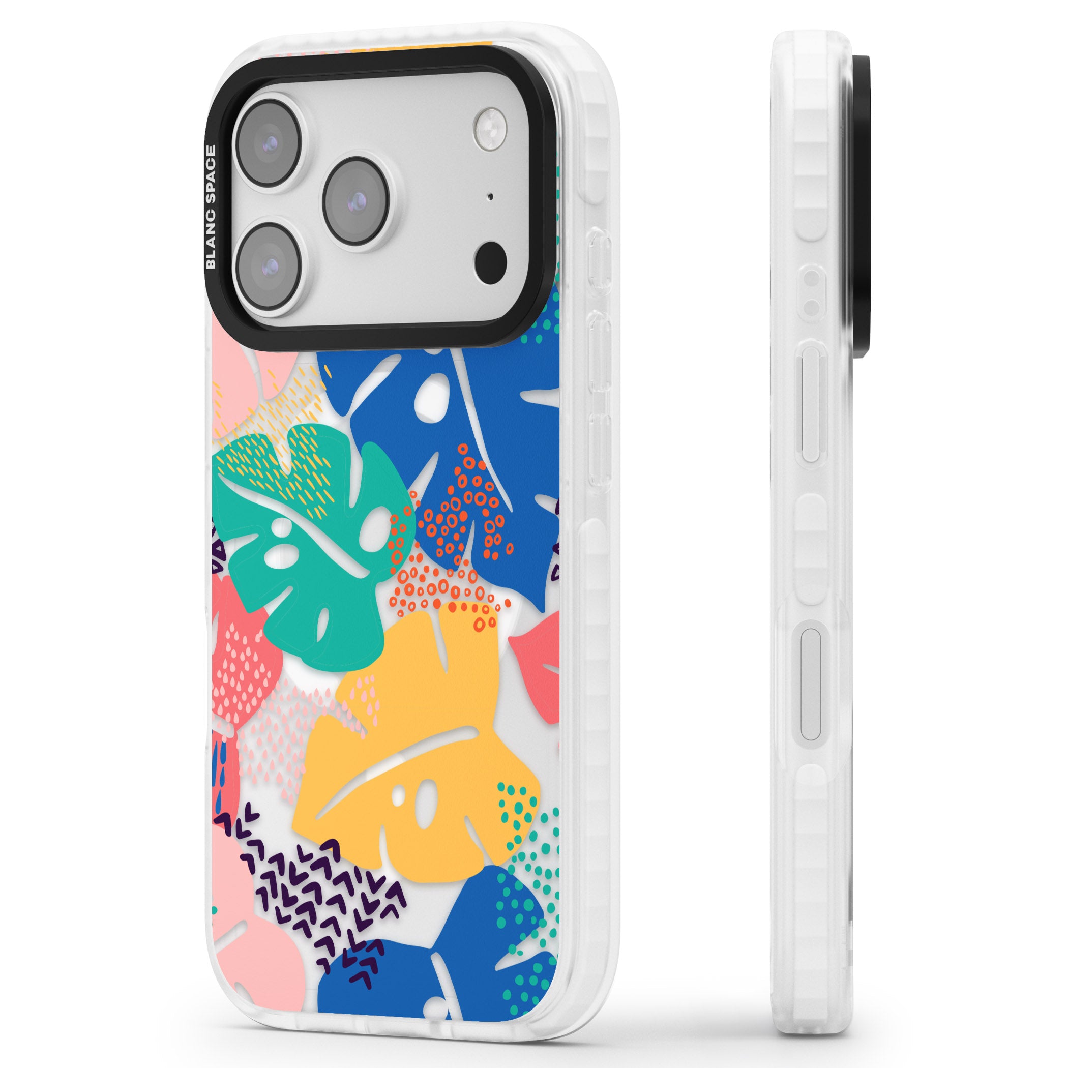 Vibrant Leaves iPhone 17 Pro Max Impact Pro Clear Phone Case Side Profile