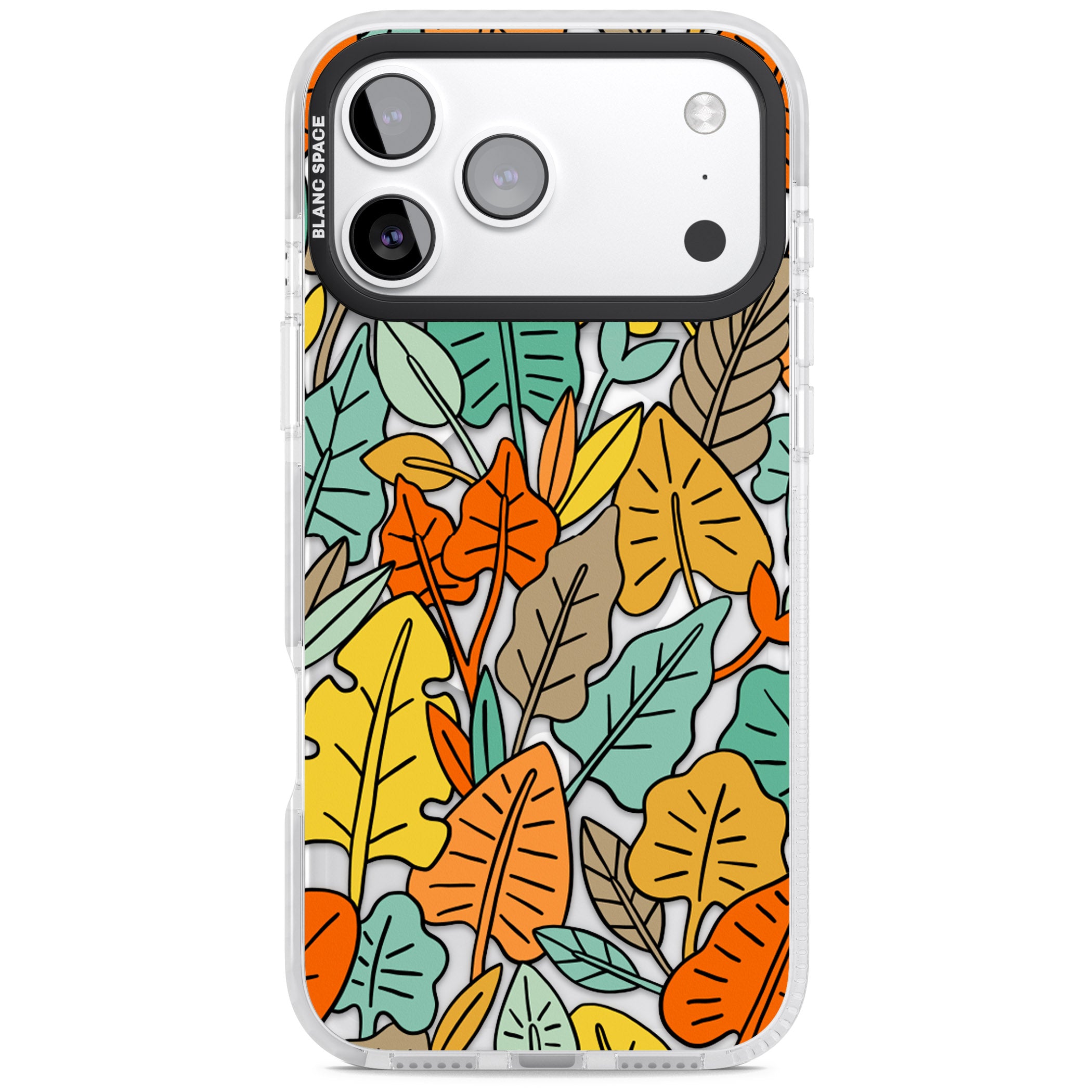 Pastel Toned Autumn Leaves iPhone 17 Pro Impact Pro Clear Phone Case