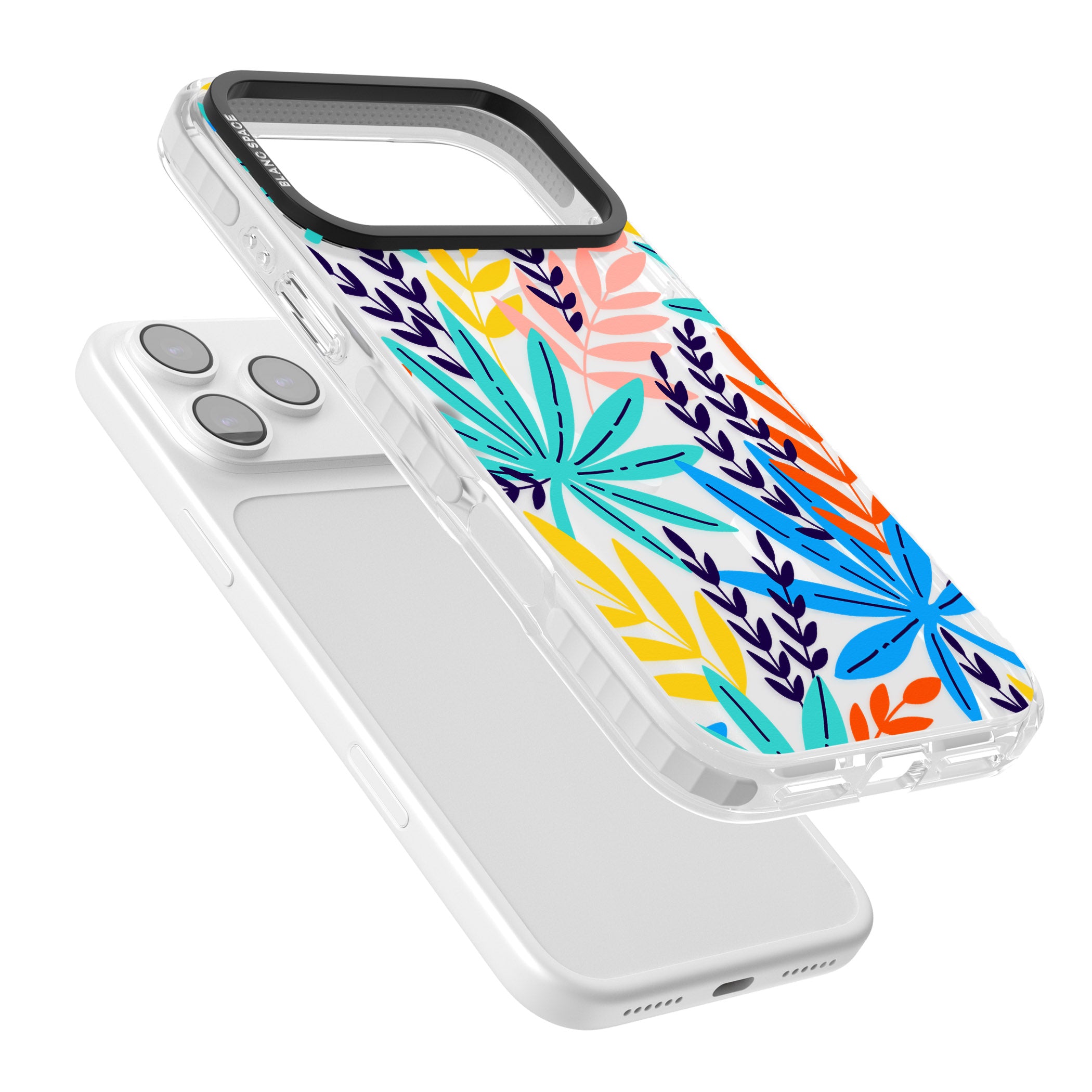 Tropical Palm Leaves iPhone 17 Pro Impact Pro Clear Phone Case Colours