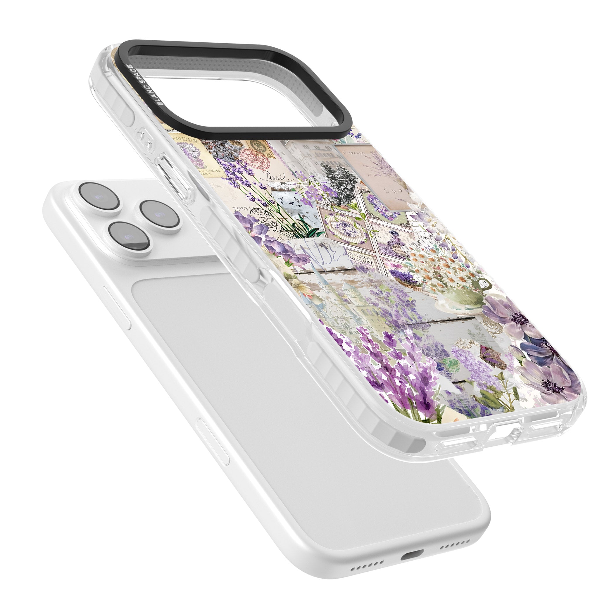Soft Lavender Collage iPhone 17 Pro Impact Pro Clear Phone Case Colours