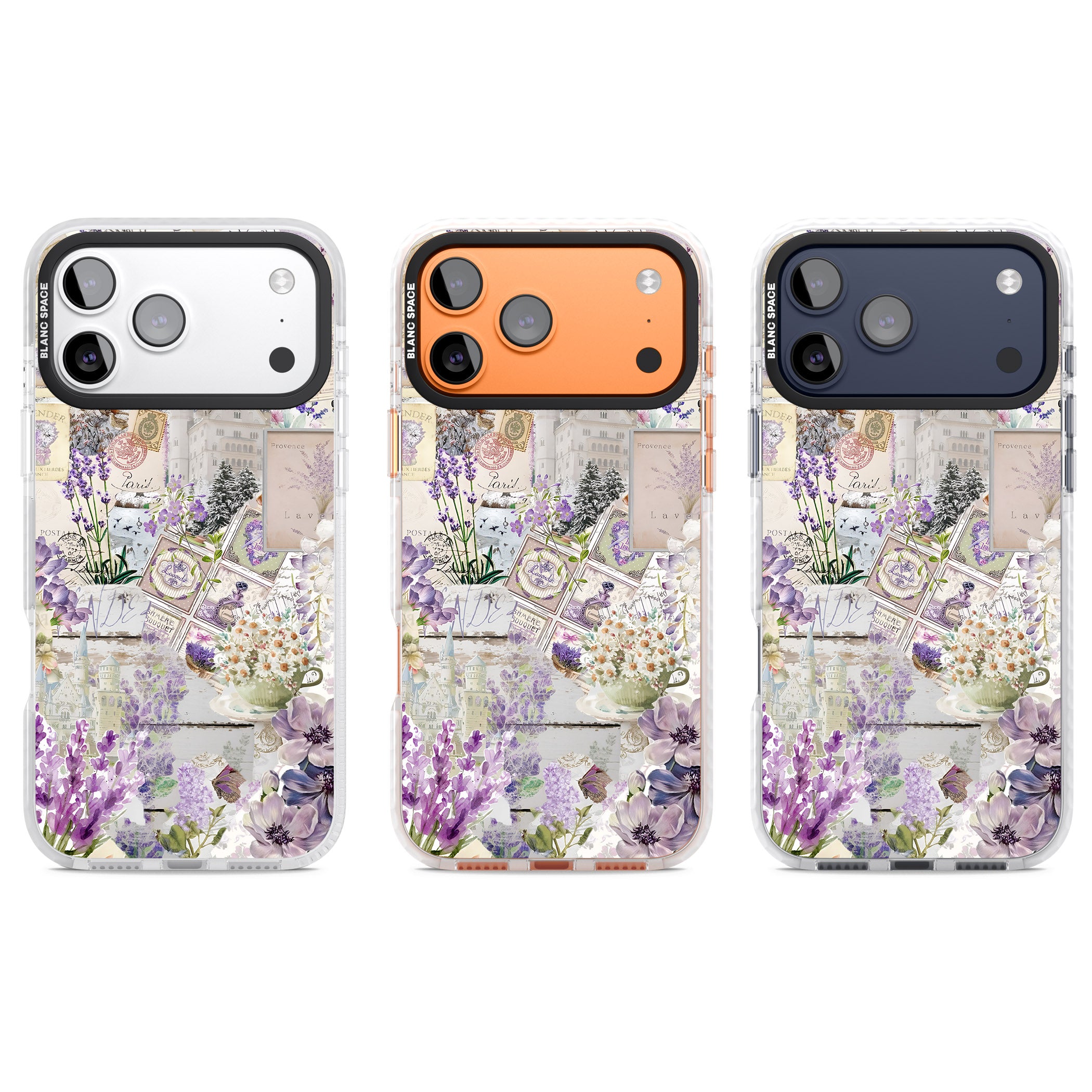 Soft Lavender Collage iPhone 17 Pro Impact Pro Clear Phone Case APT Impact Protection