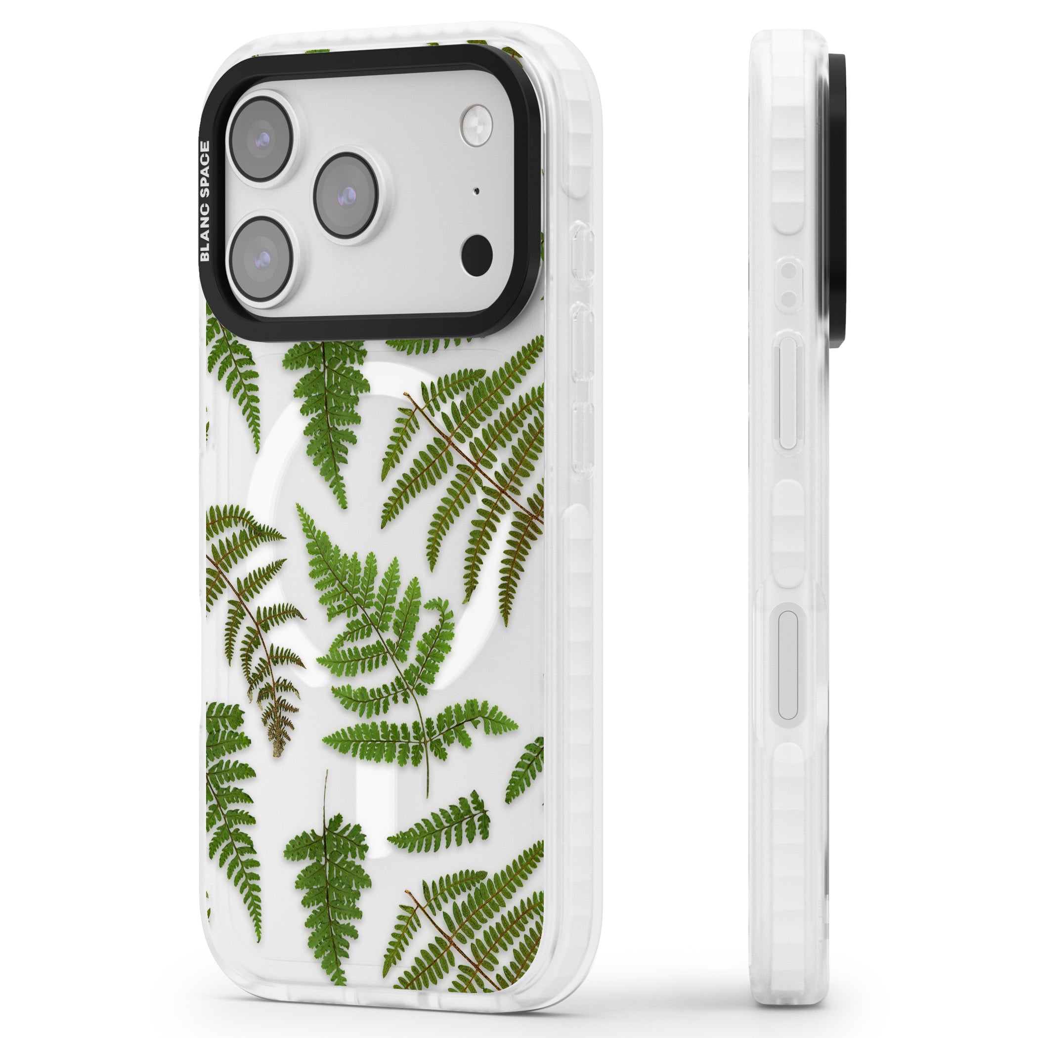 Leafy Ferns iPhone 17 Pro Impact Pro Clear Phone Case Side Profile