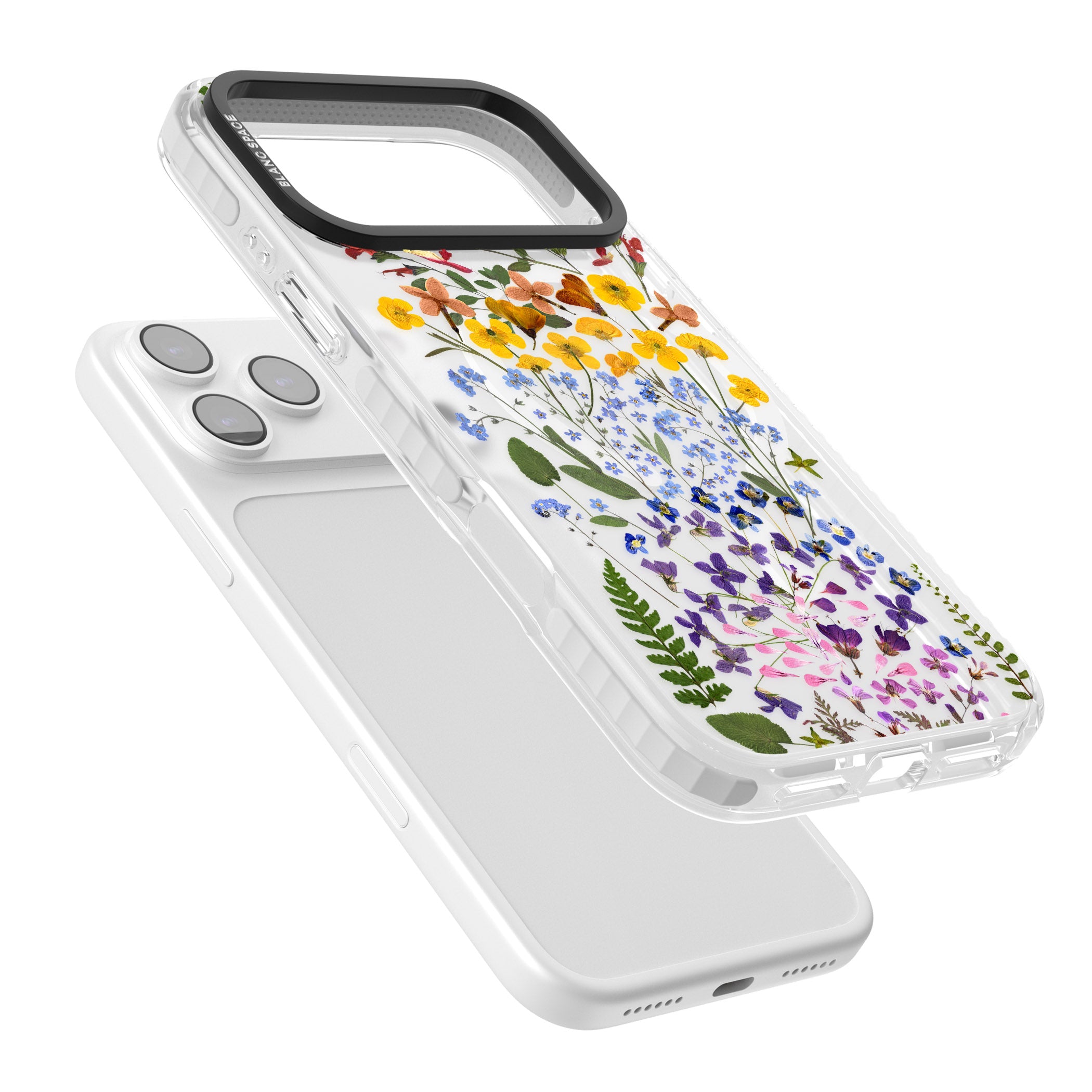 Pressed Wildflower Stripe iPhone 17 Pro Impact Pro Clear Phone Case Colours