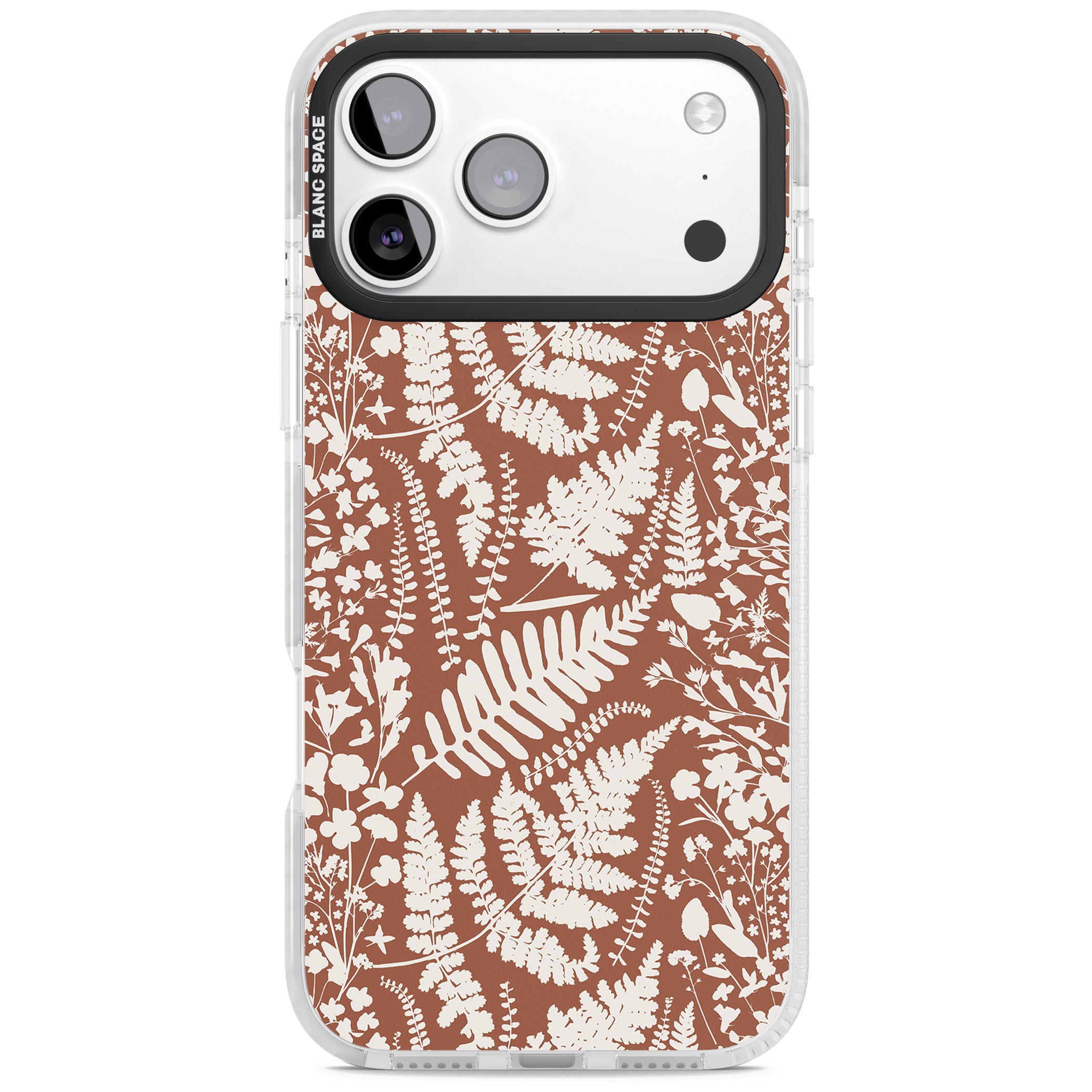 Wildflowers And Ferns On Terracotta iPhone 17 Pro Impact Pro Clear Phone Case
